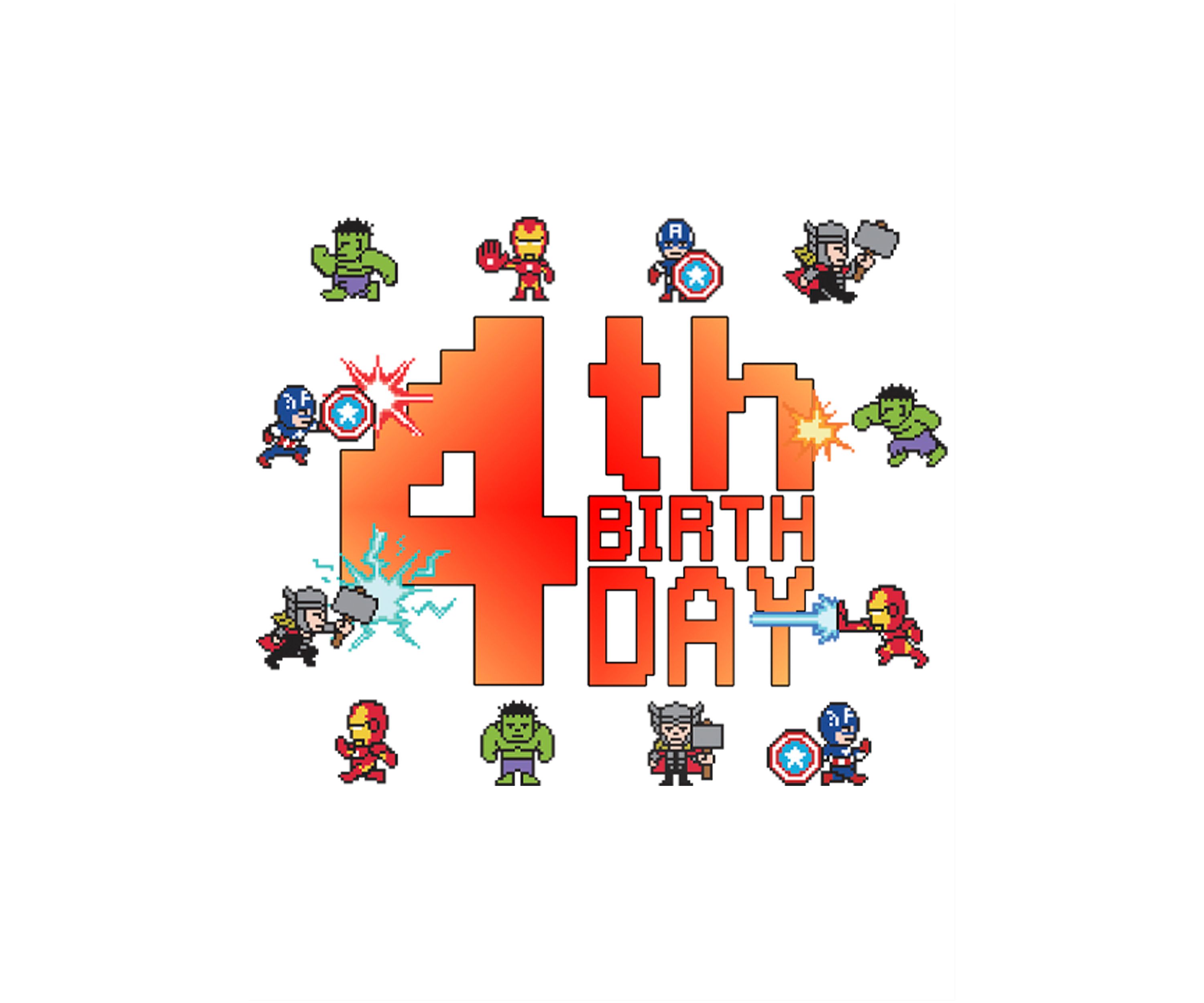 Girls 46x Marvel Pixel 4th Birthday Graphic Top
