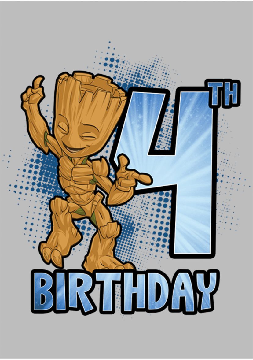 Girls 46x Marvel Groot 4th Bday Graphic Top