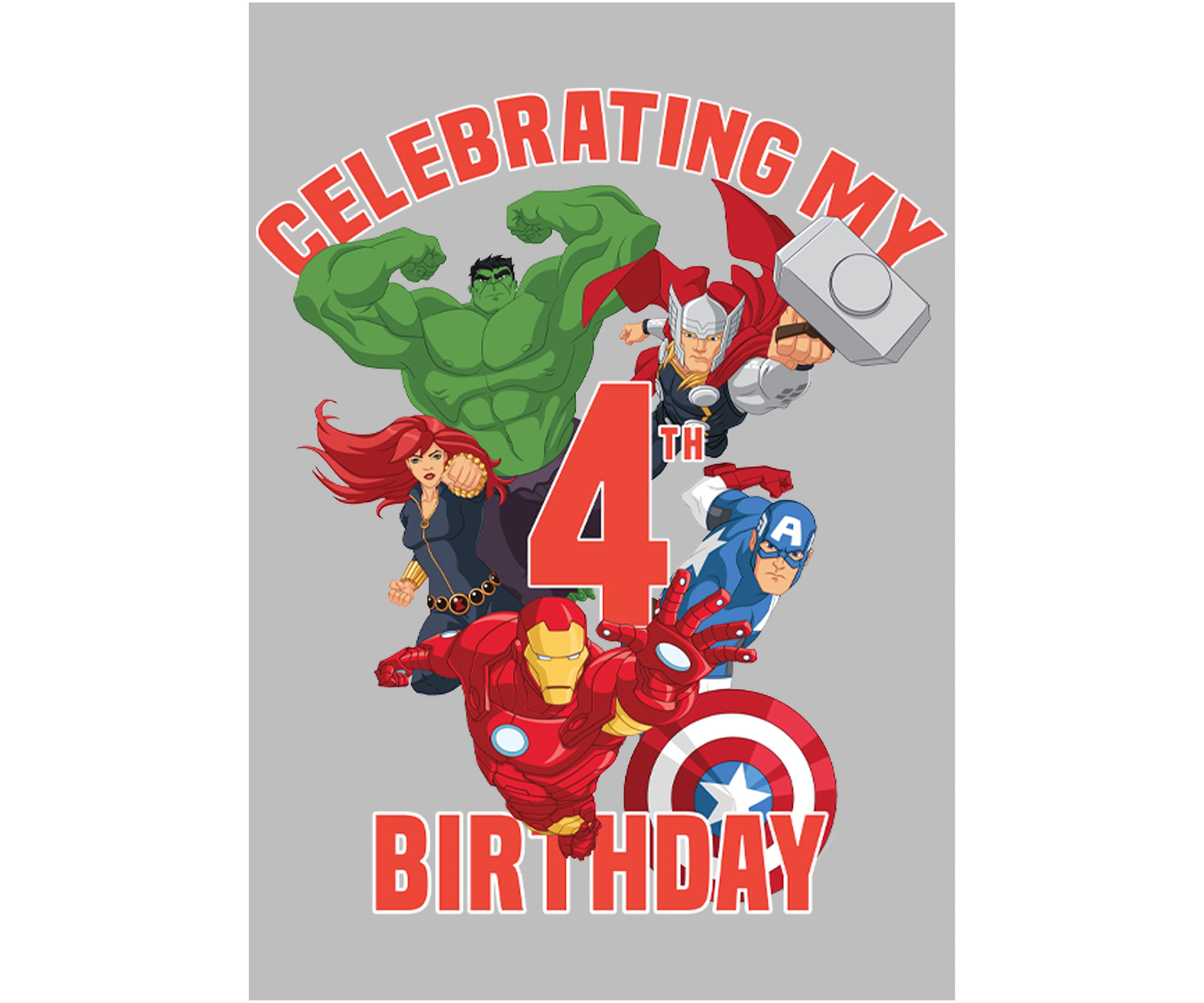 Girls 46x Marvel Heros 4th Birthday Graphic Top