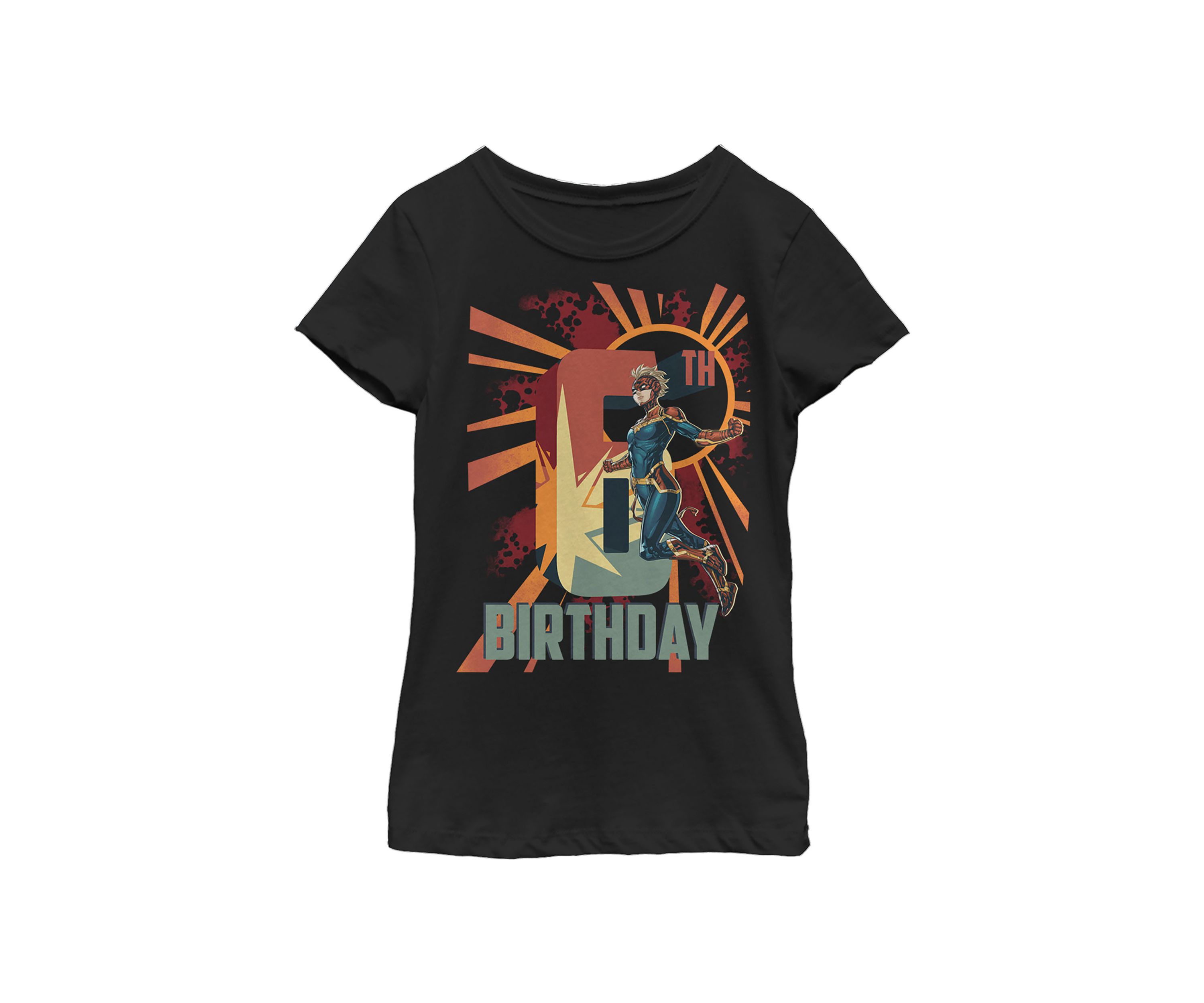 Girls 46x Marvel Cap Marv 6th Bday Graphic Top