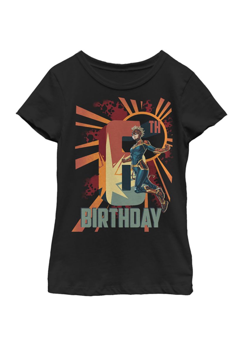 Girls 46x Marvel Cap Marv 6th Bday Graphic Top