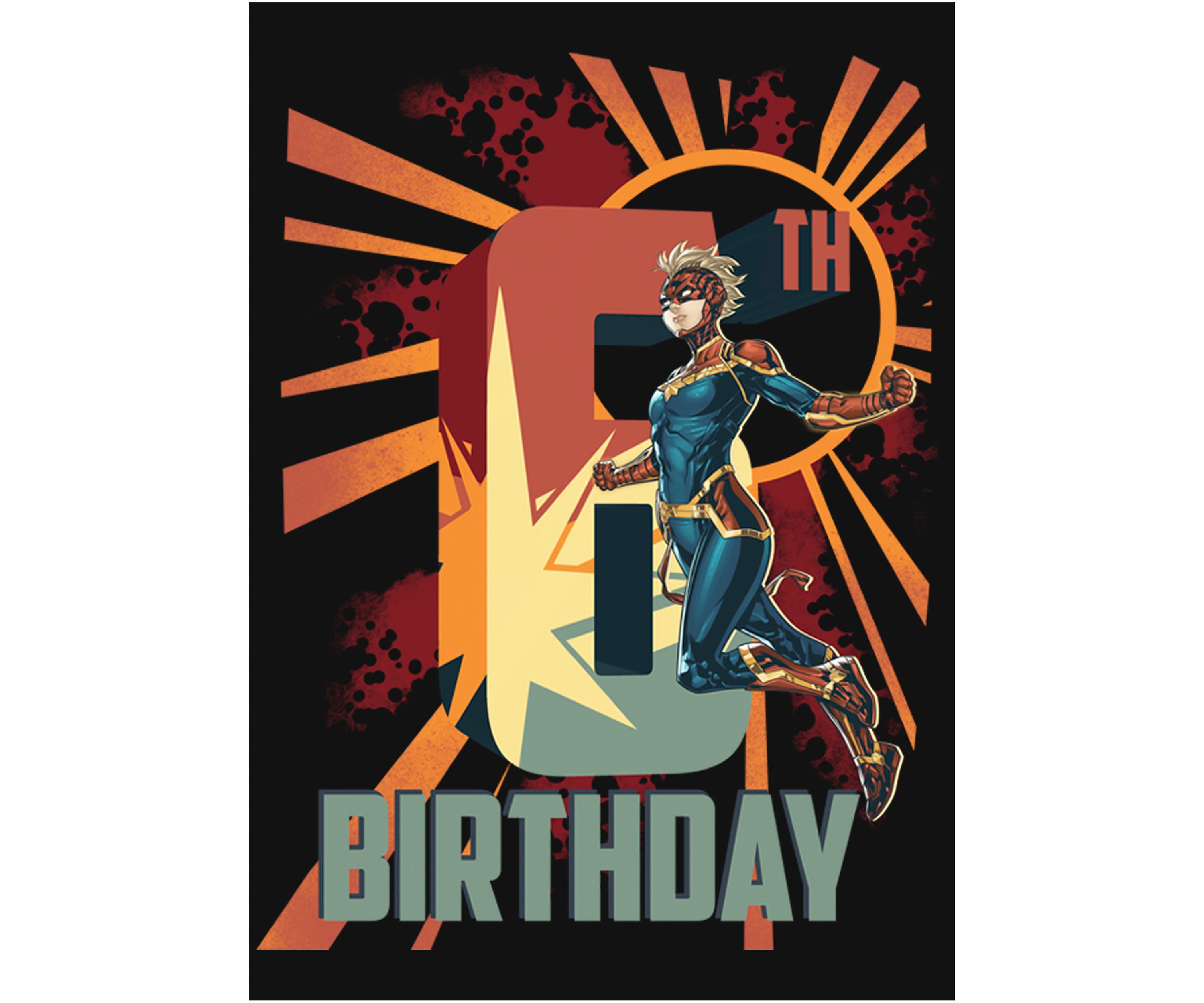 Girls 46x Marvel Cap Marv 6th Bday Graphic Top