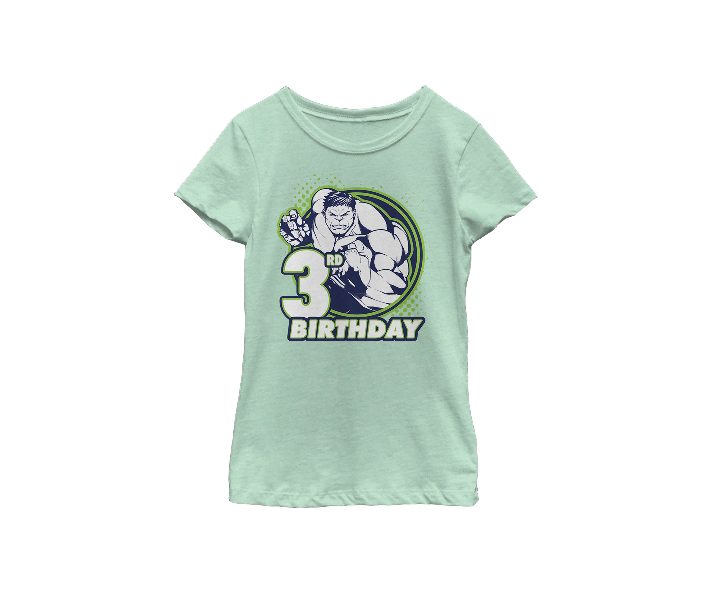 Girls 46x Marvel Hulk 3rd Badge Graphic Top