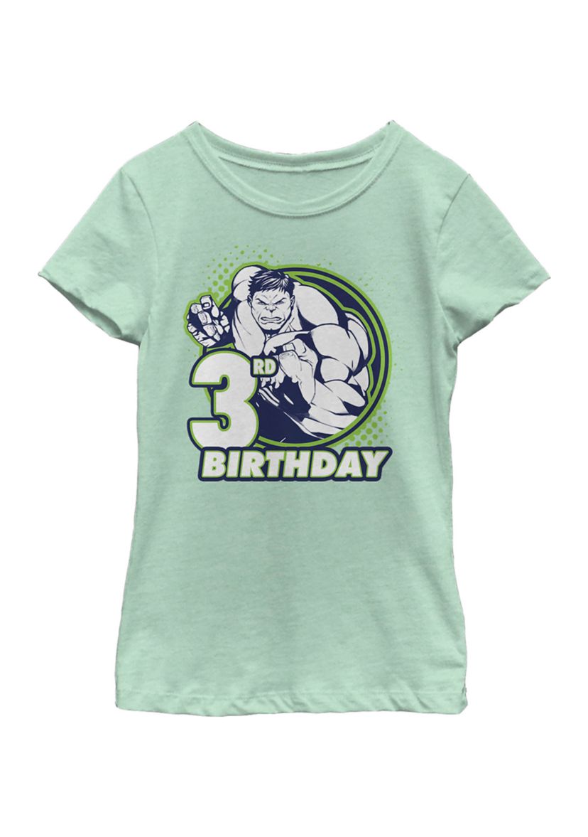 Girls 46x Marvel Hulk 3rd Badge Graphic Top