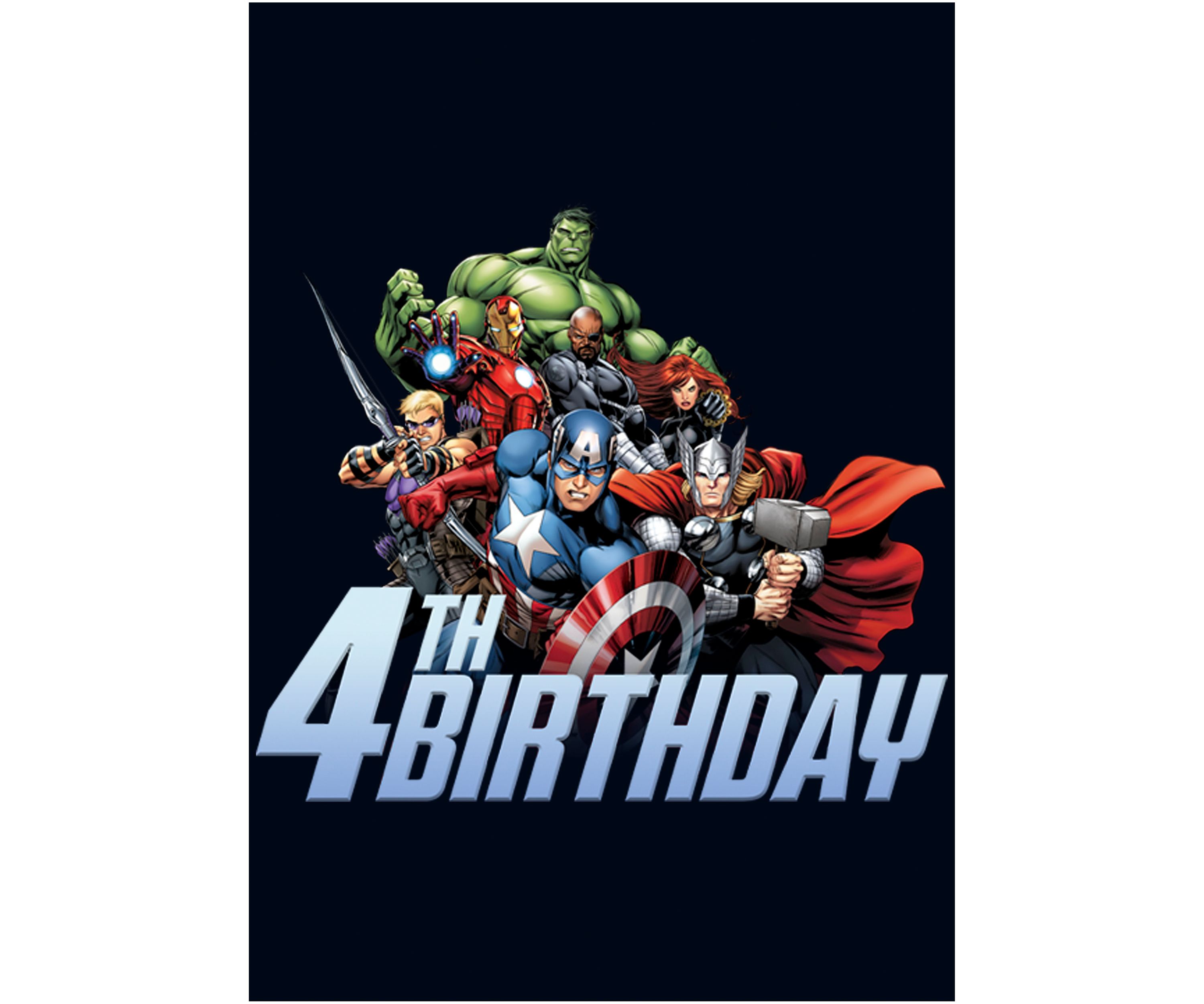 Girls 46x Marvel Avengers 4th Birthday Graphic Top