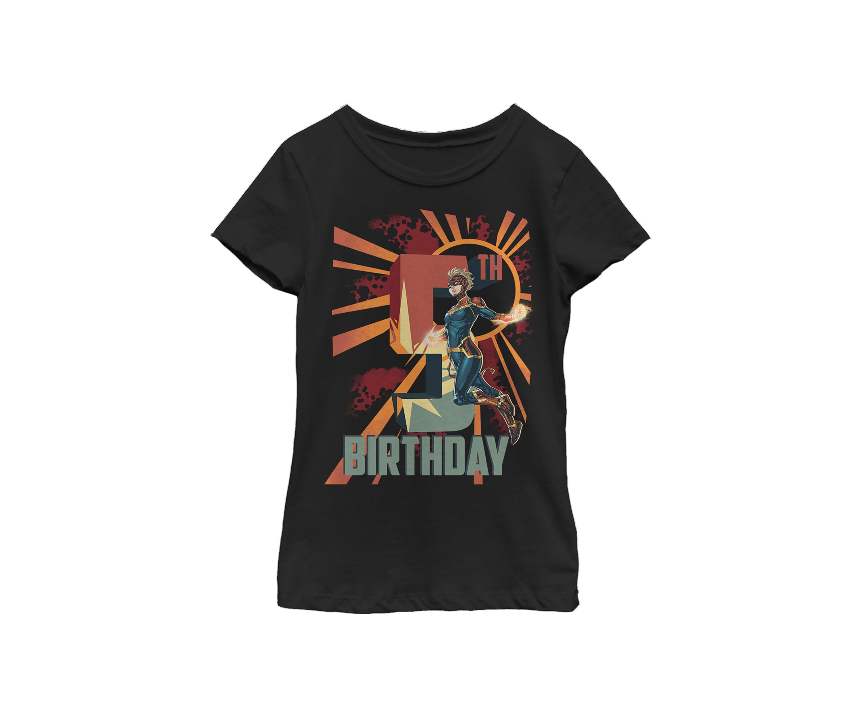 Girls 46x Marvel Cap Marv 5th Bday Graphic Top