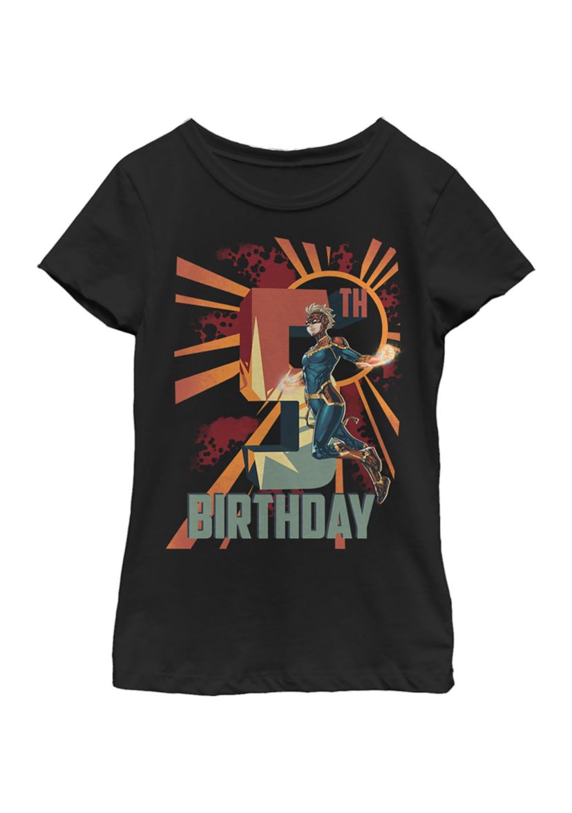 Girls 46x Marvel Cap Marv 5th Bday Graphic Top