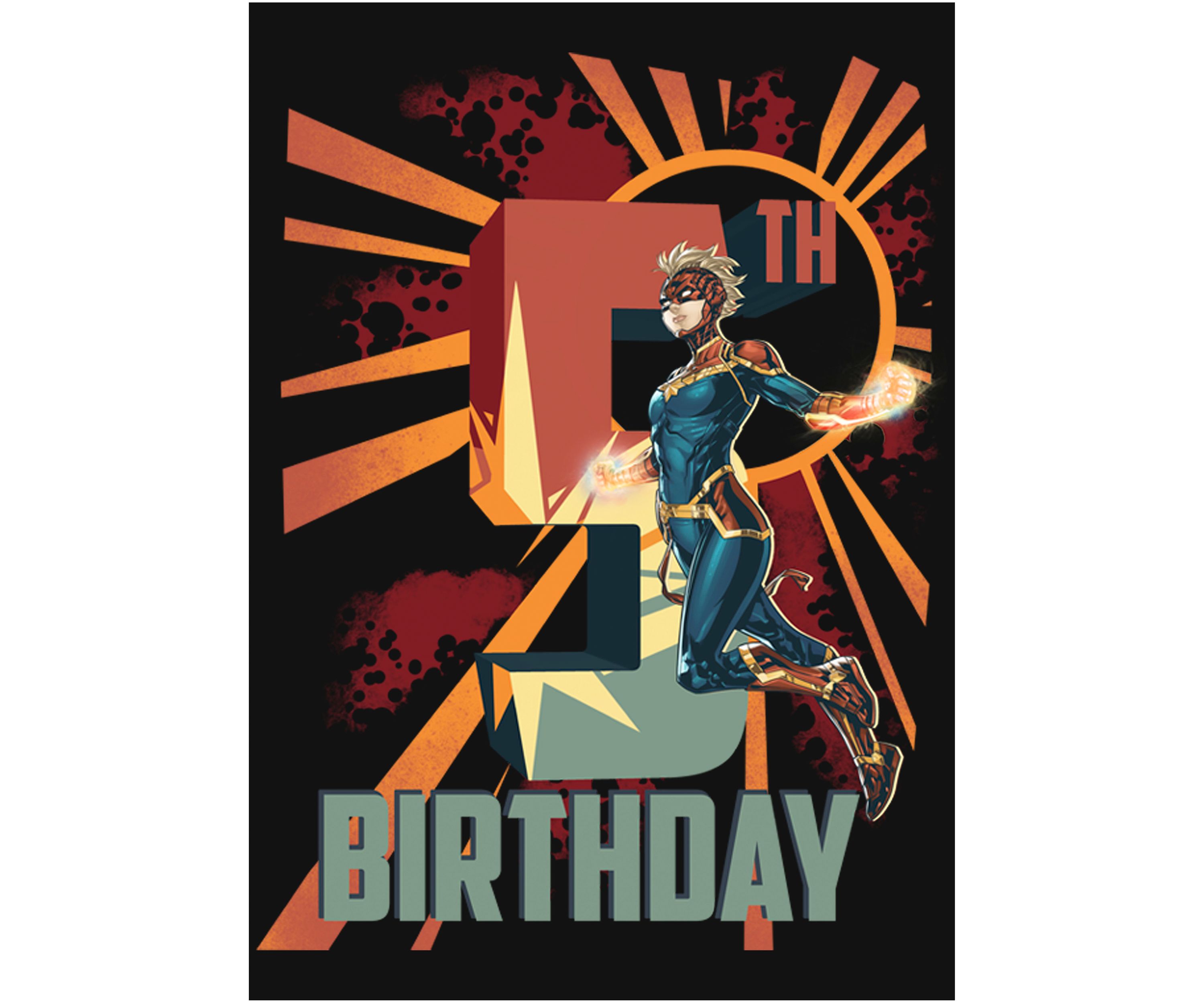 Girls 46x Marvel Cap Marv 5th Bday Graphic Top