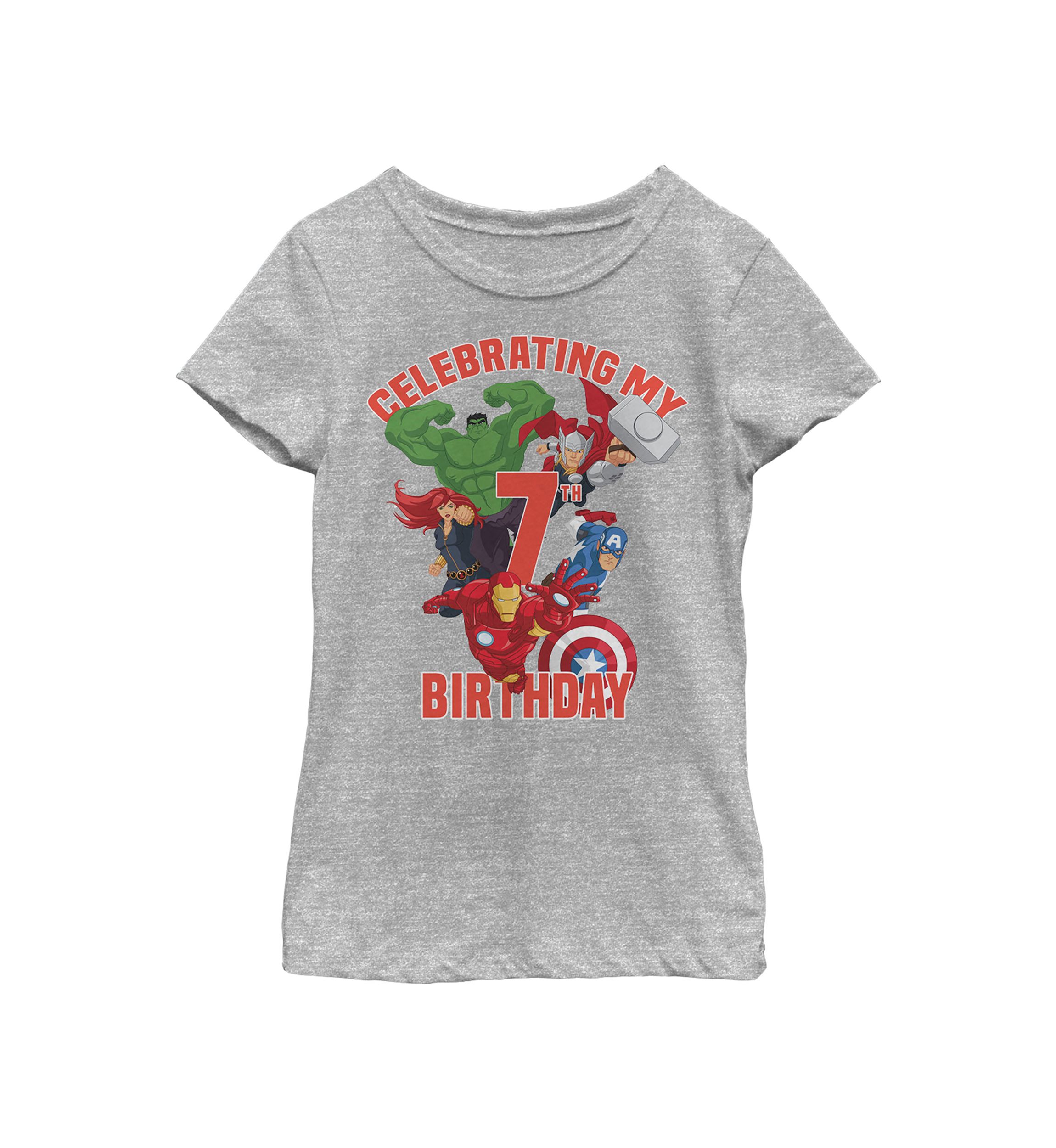 Girls 46x Marvel Heros 7th Birthday Graphic Top