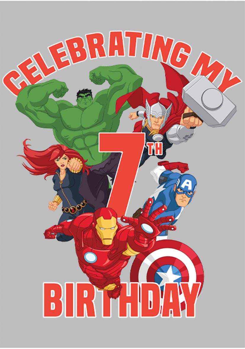 Girls 46x Marvel Heros 7th Birthday Graphic Top