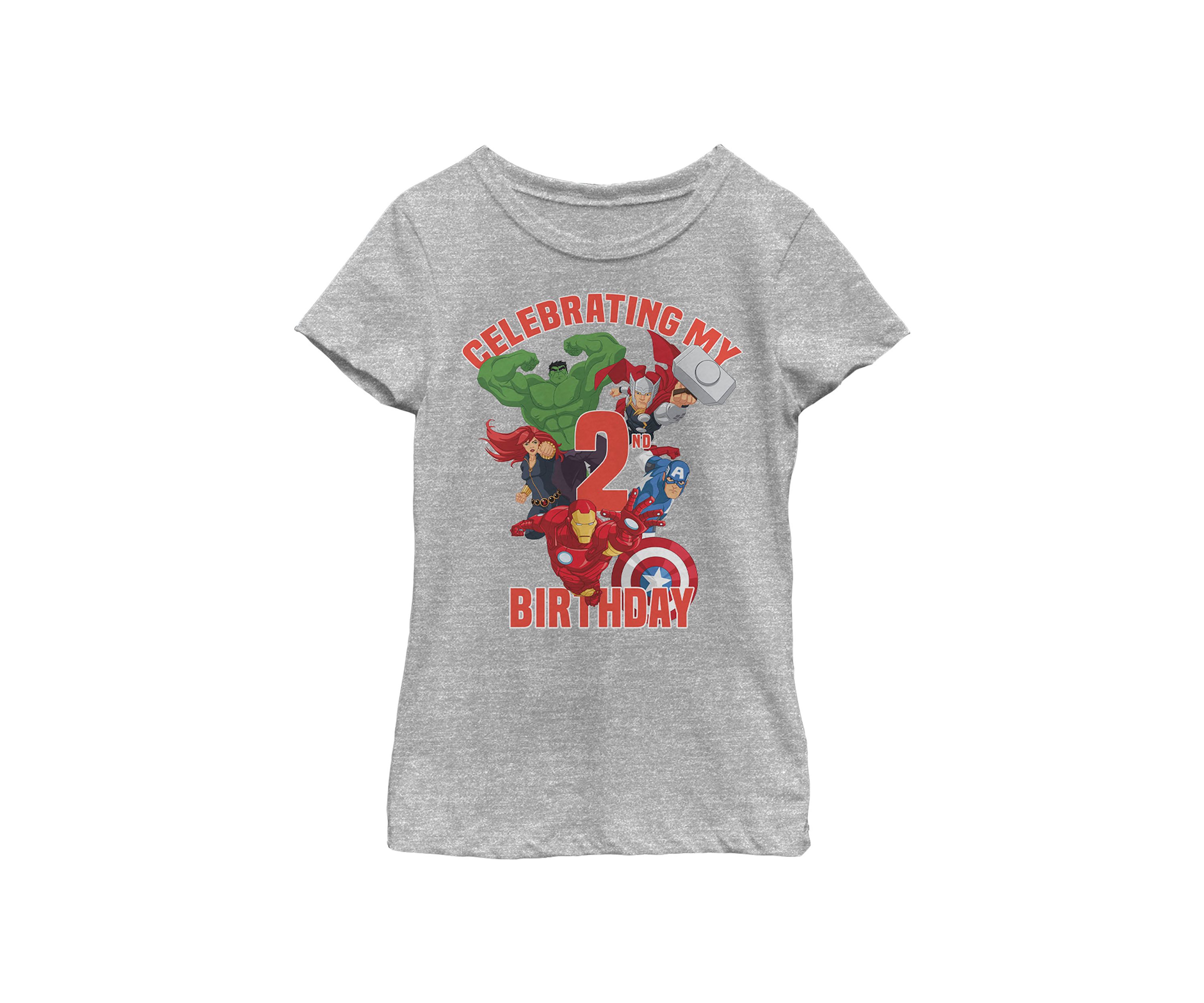 Girls 46x Marvel Heros 2nd Birthday Graphic Top