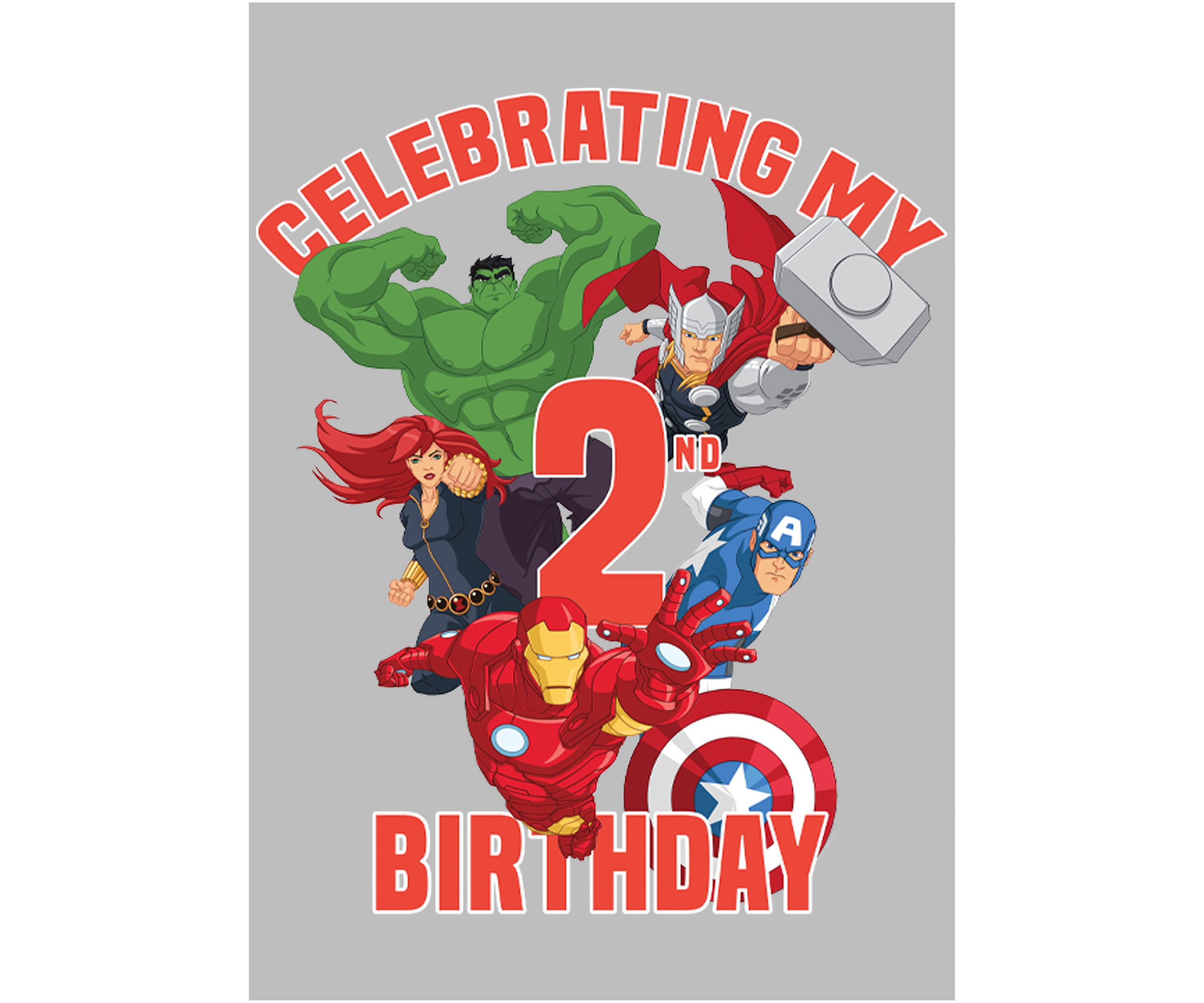 Girls 46x Marvel Heros 2nd Birthday Graphic Top