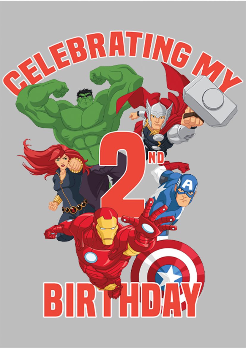 Girls 46x Marvel Heros 2nd Birthday Graphic Top