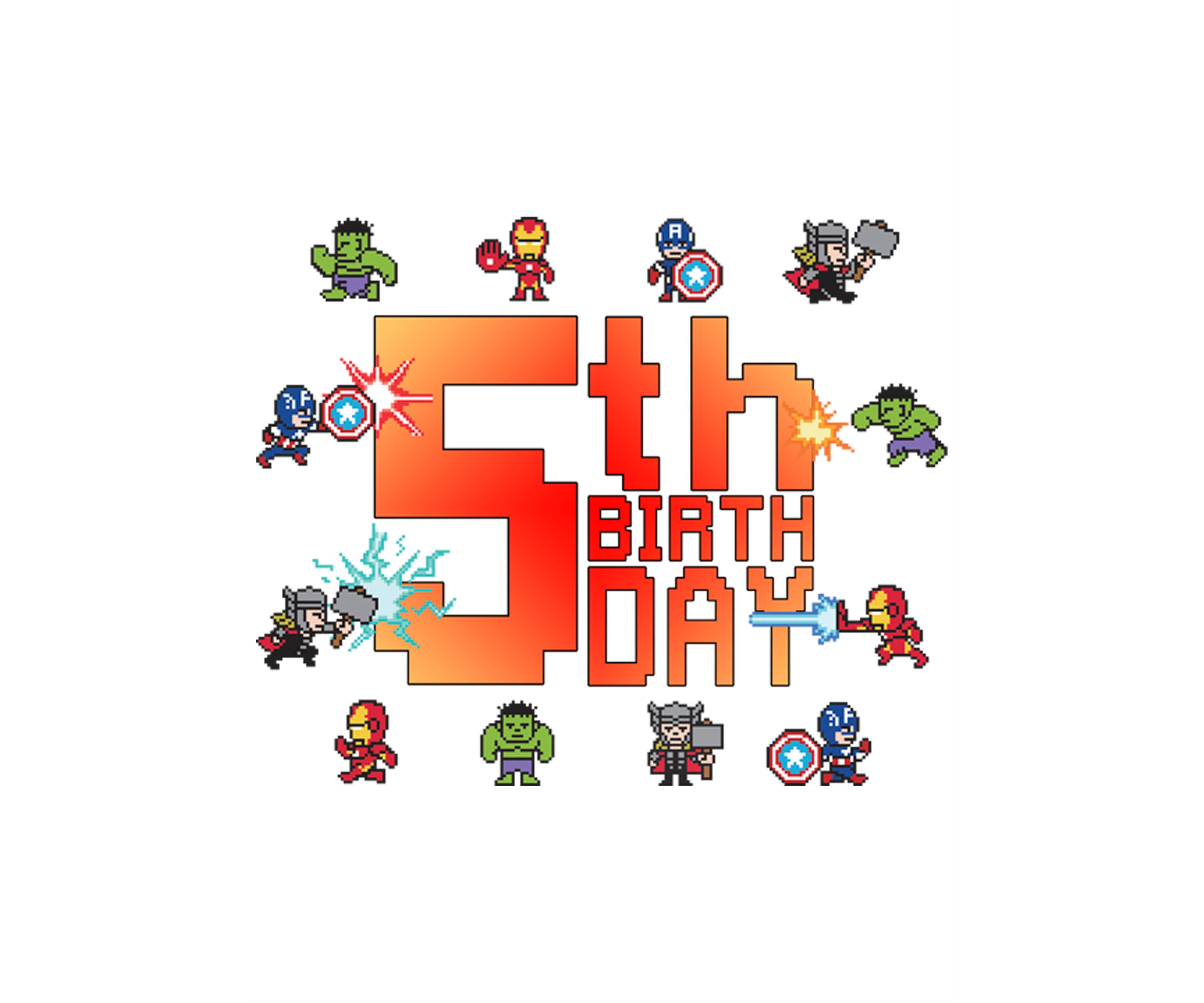 Girls 46x Marvel Pixel 5th Birthday Graphic Top