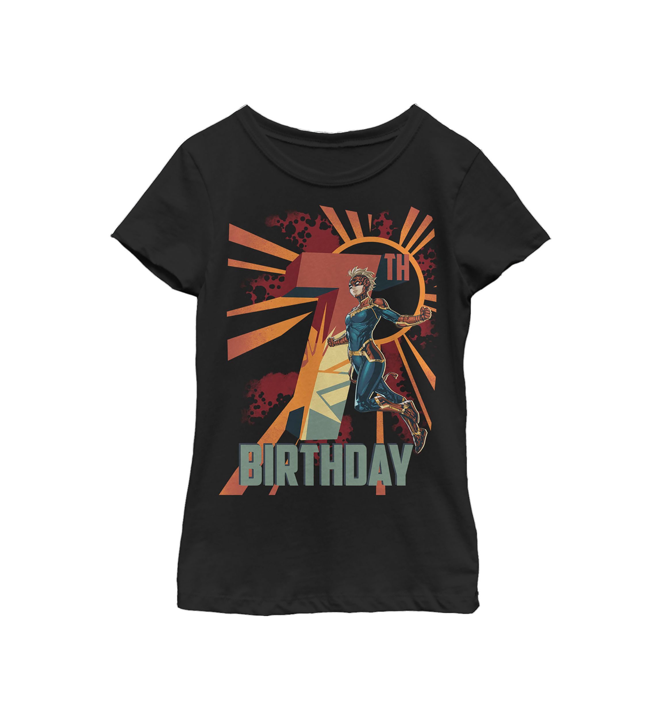 Girls 46x Marvel Cap Marv 7th Bday Graphic Top