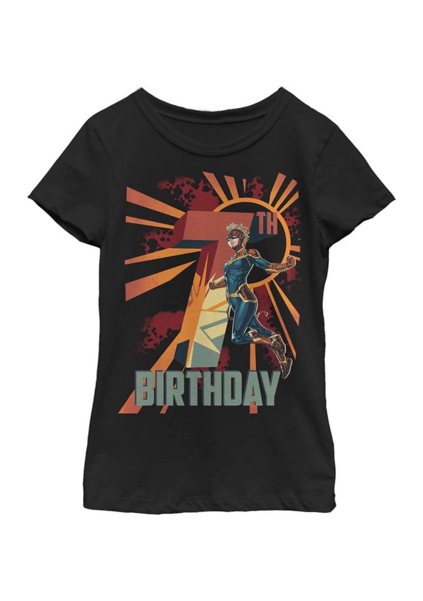 Girls 46x Marvel Cap Marv 7th Bday Graphic Top