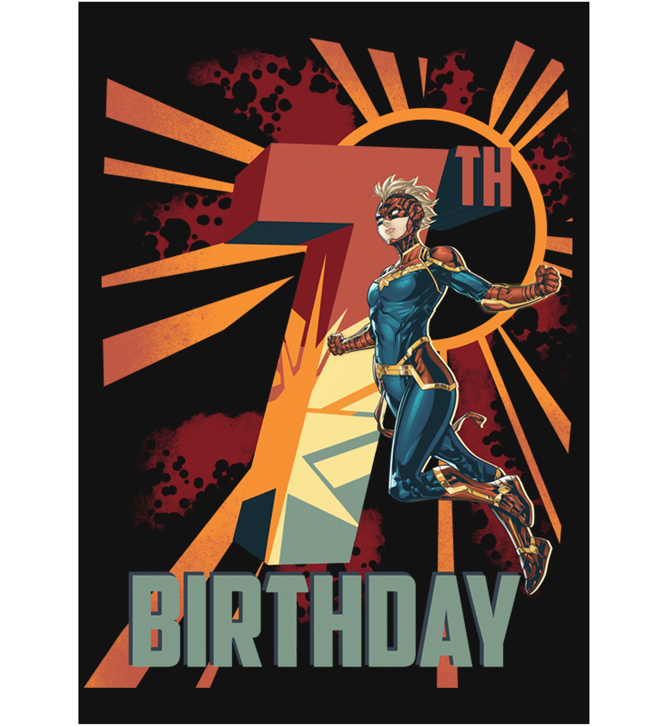 Girls 46x Marvel Cap Marv 7th Bday Graphic Top