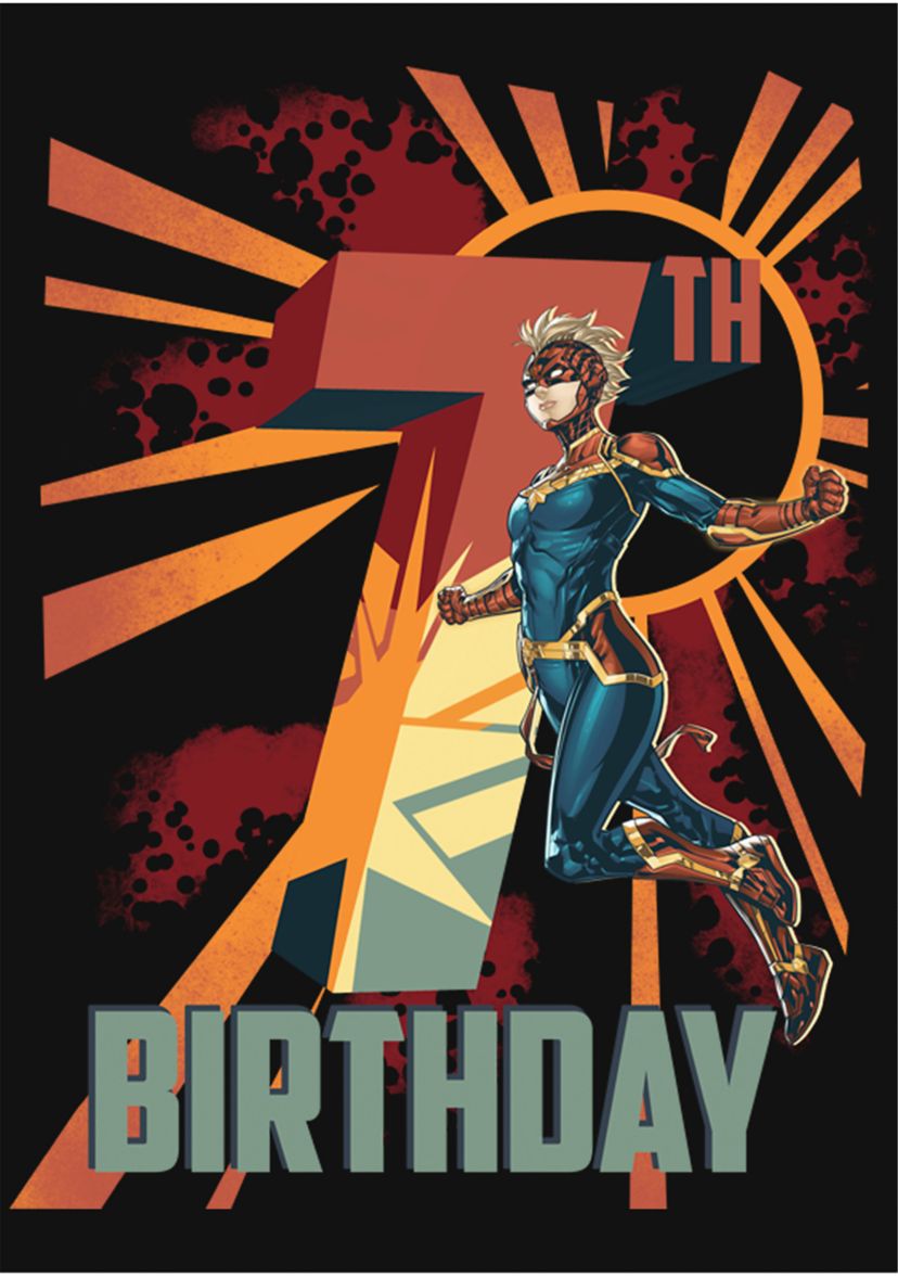 Girls 46x Marvel Cap Marv 7th Bday Graphic Top
