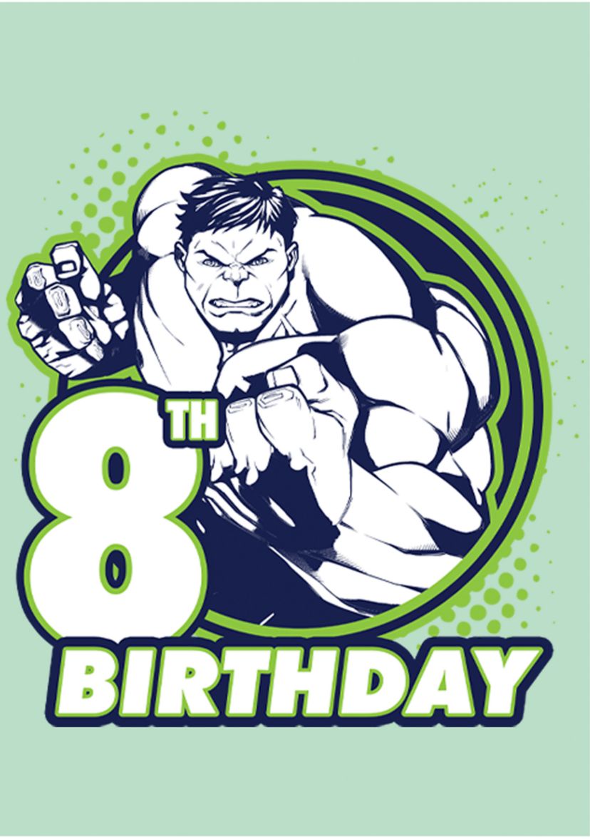 Girls 46x Marvel Hulk 8th Badge Graphic Top