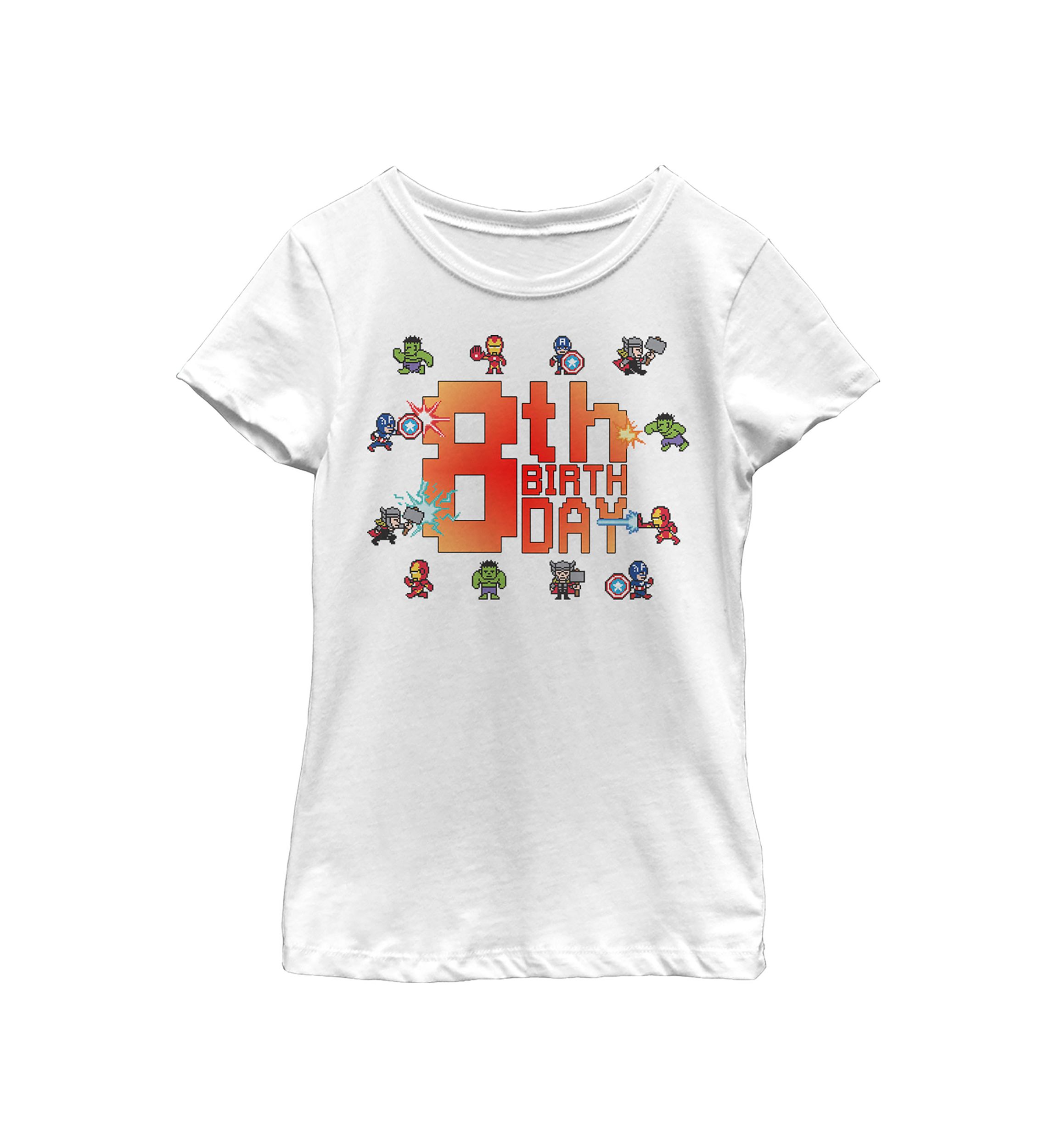 Girls 46x Marvel Pixel 8th Birthday Graphic Top