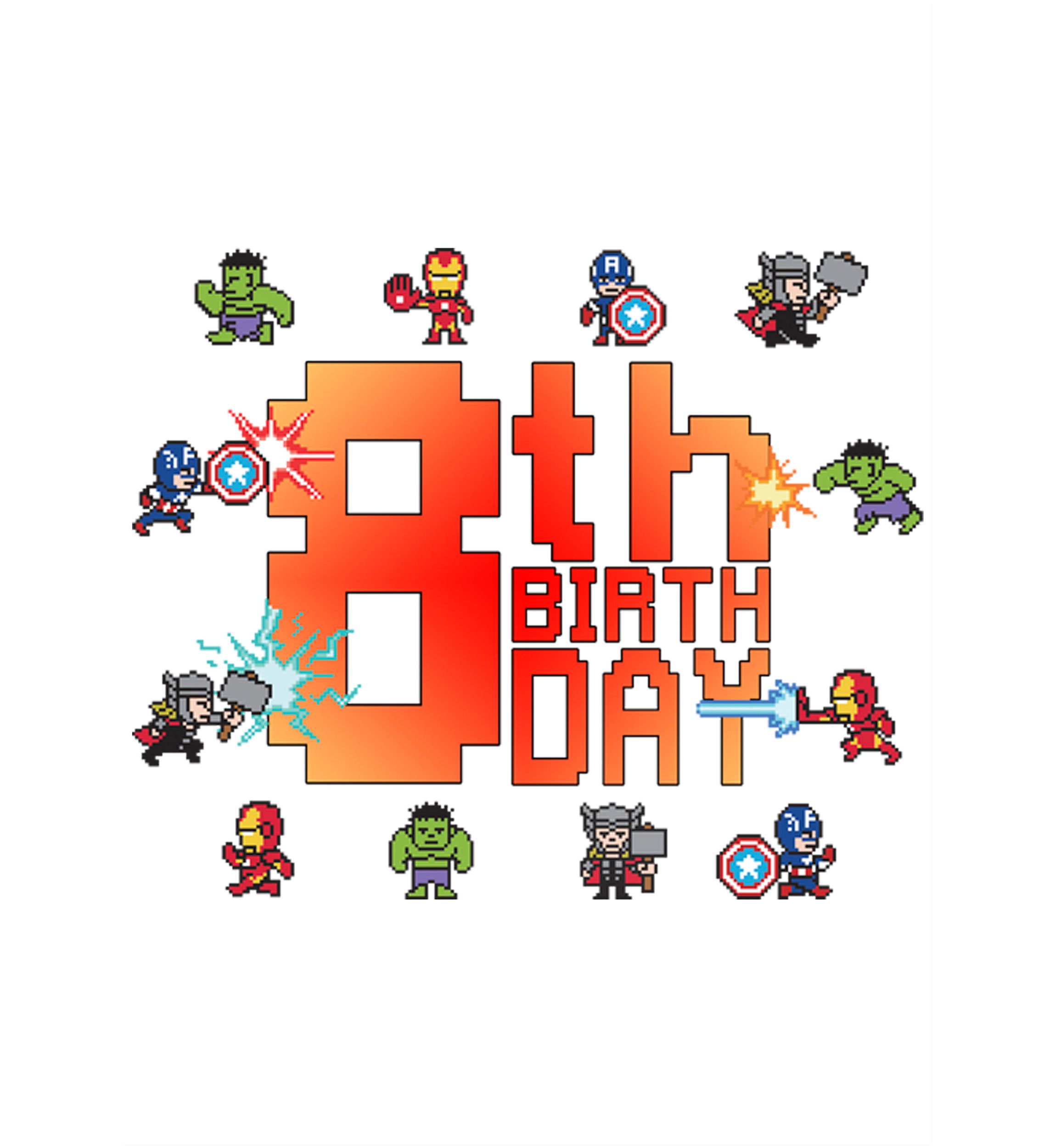 Girls 46x Marvel Pixel 8th Birthday Graphic Top