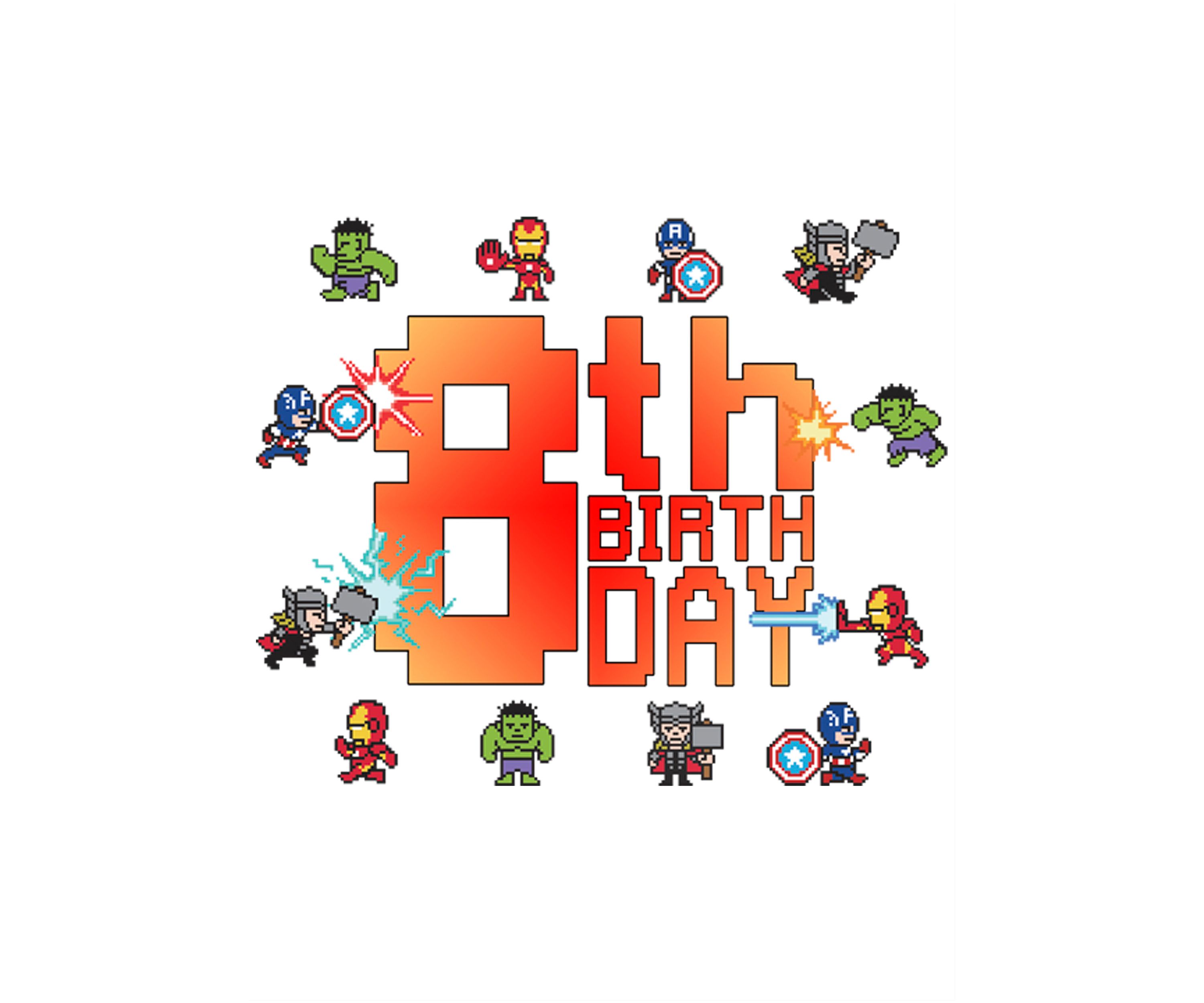 Girls 46x Marvel Pixel 8th Birthday Graphic Top