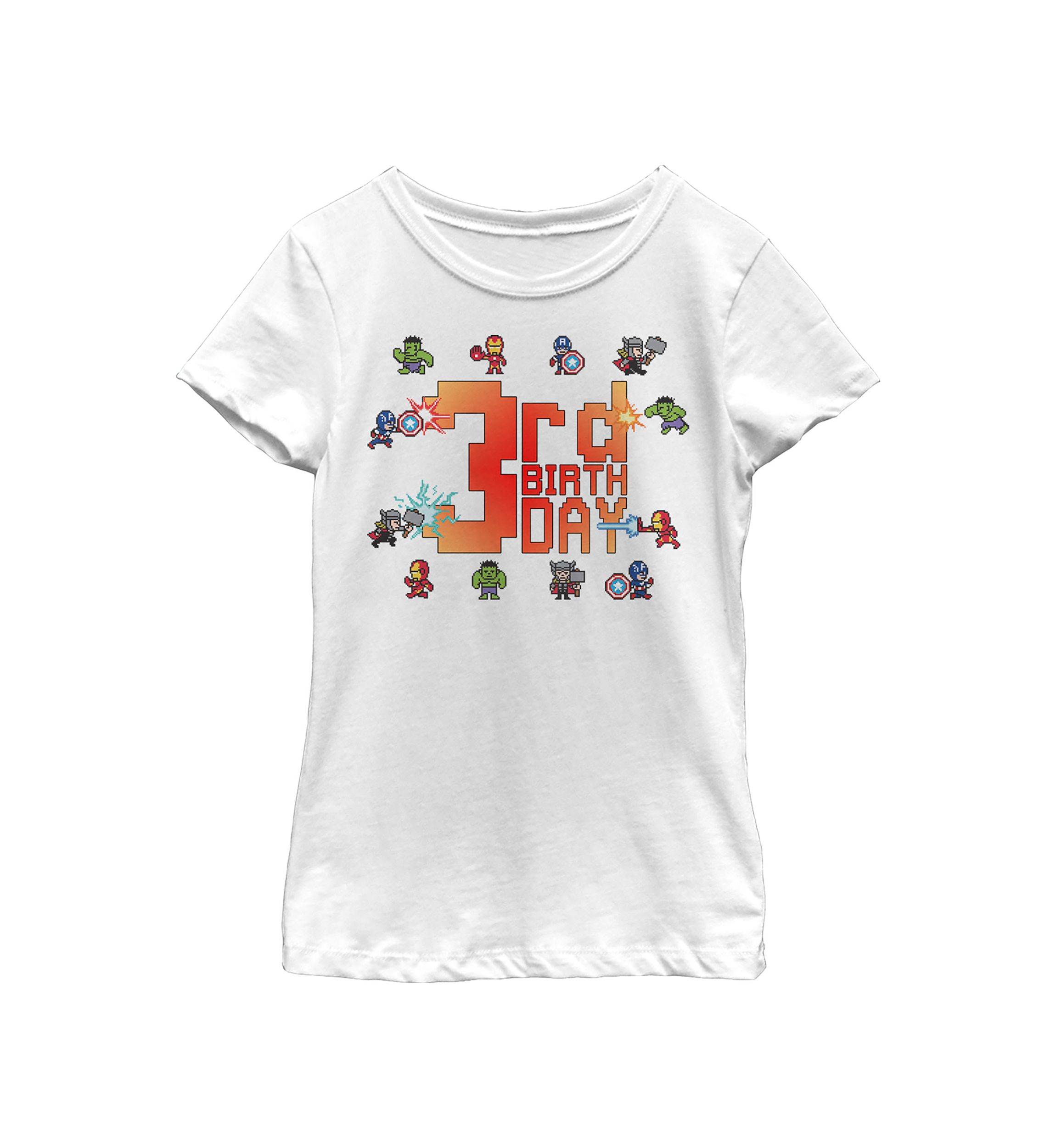 Girls 46x Marvel Pixel 3rd Birthday Graphic Top
