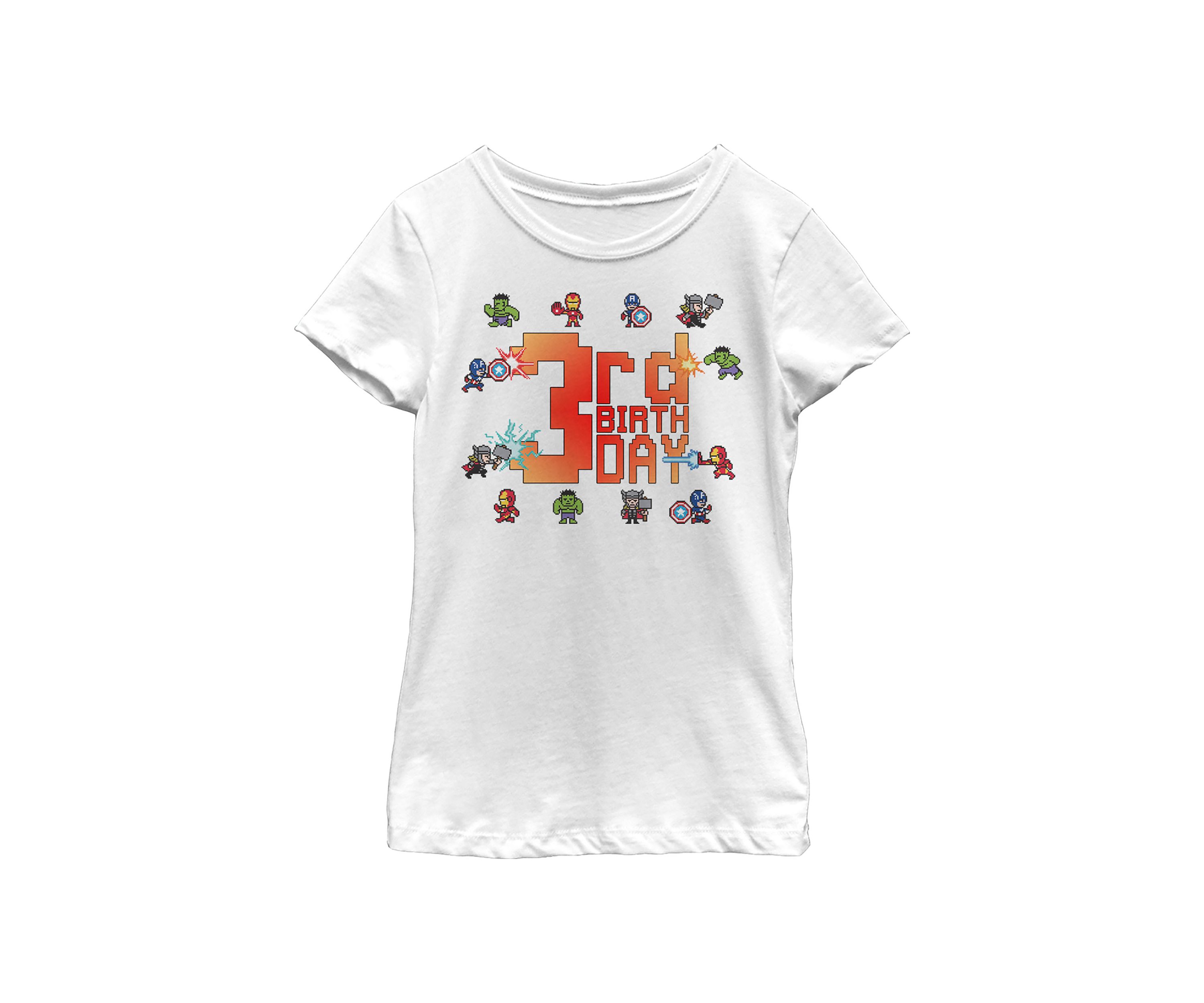 Girls 46x Marvel Pixel 3rd Birthday Graphic Top