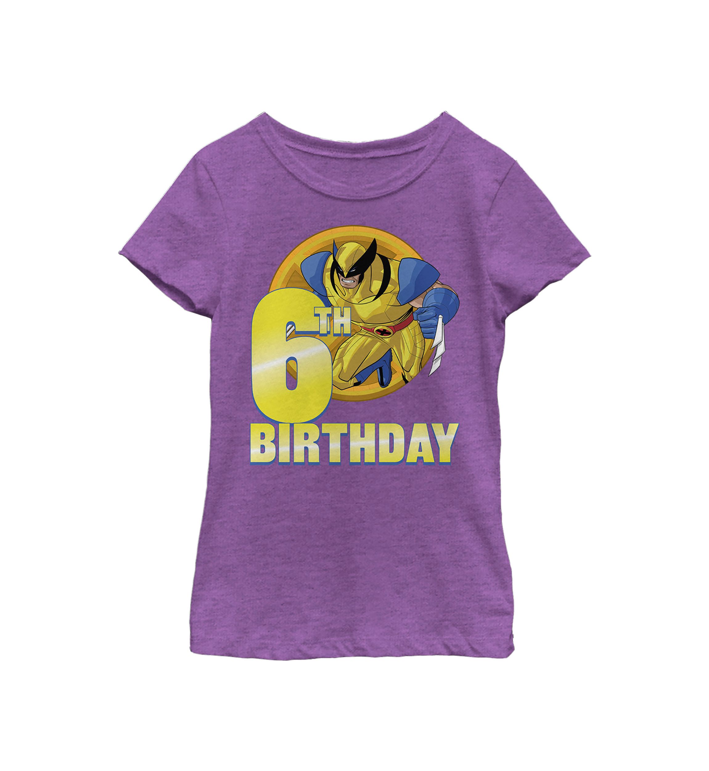 Girls 46x Marvel 6th Clawed Birthday Graphic Top
