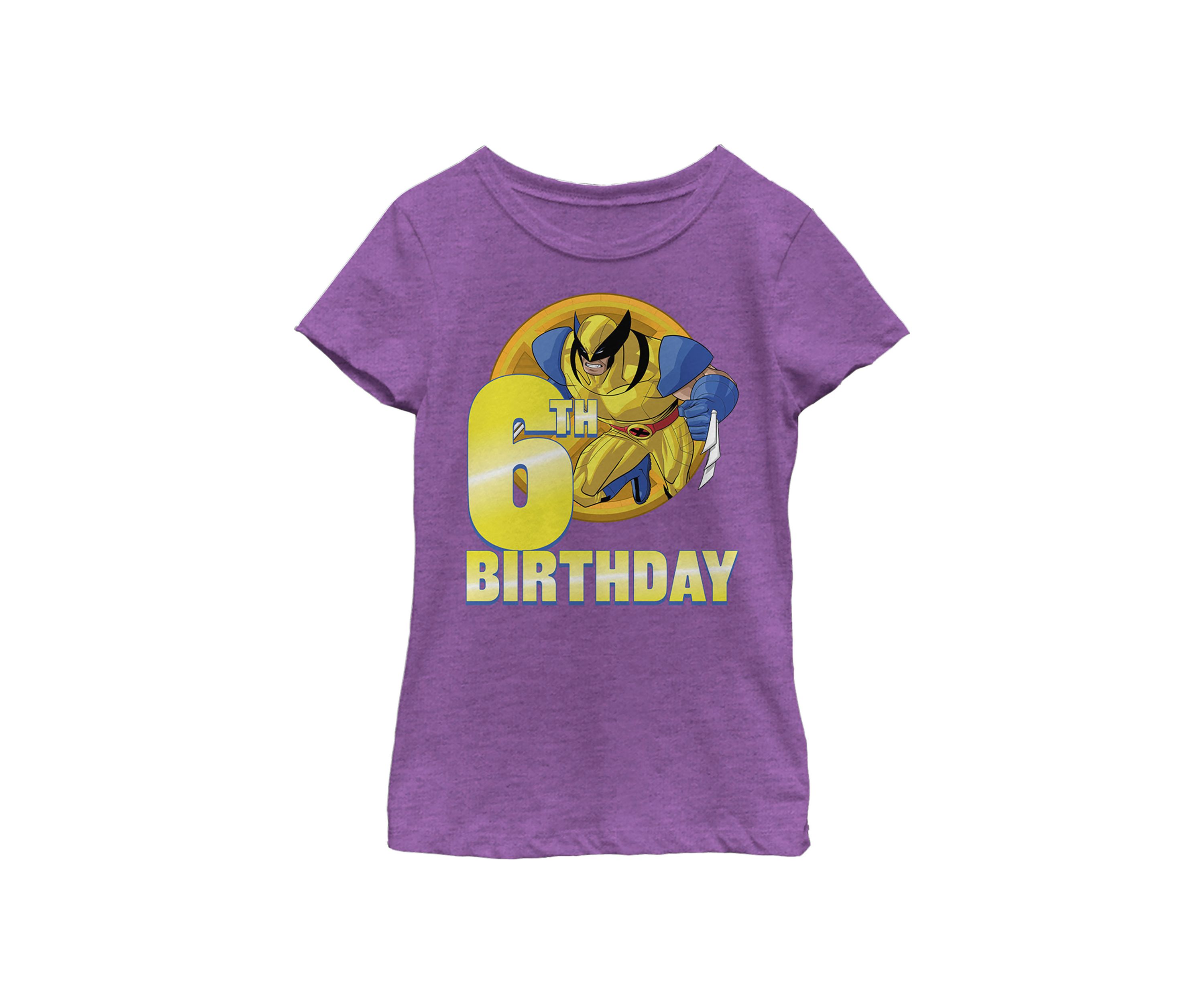 Girls 46x Marvel 6th Clawed Birthday Graphic Top