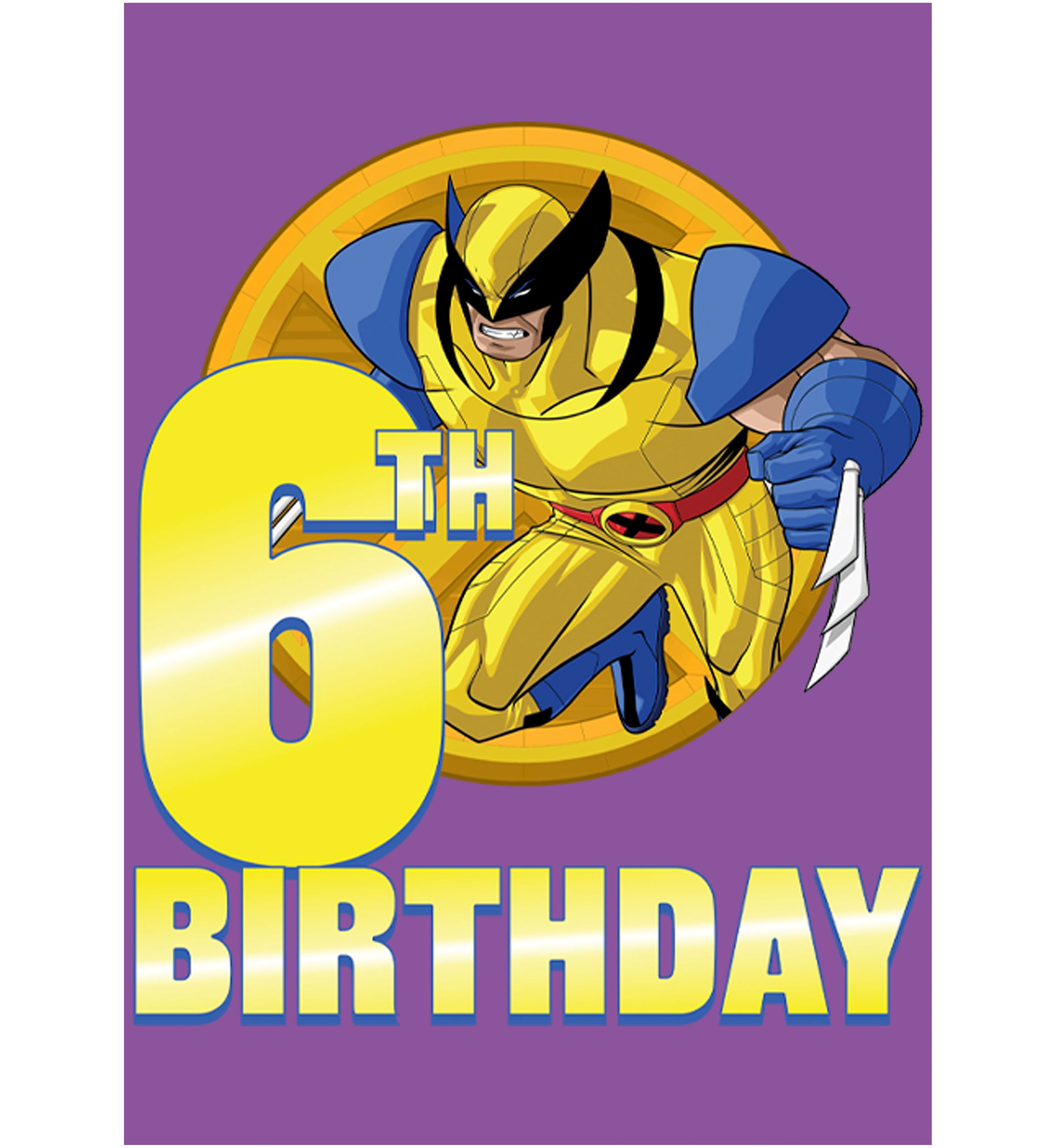 Girls 46x Marvel 6th Clawed Birthday Graphic Top