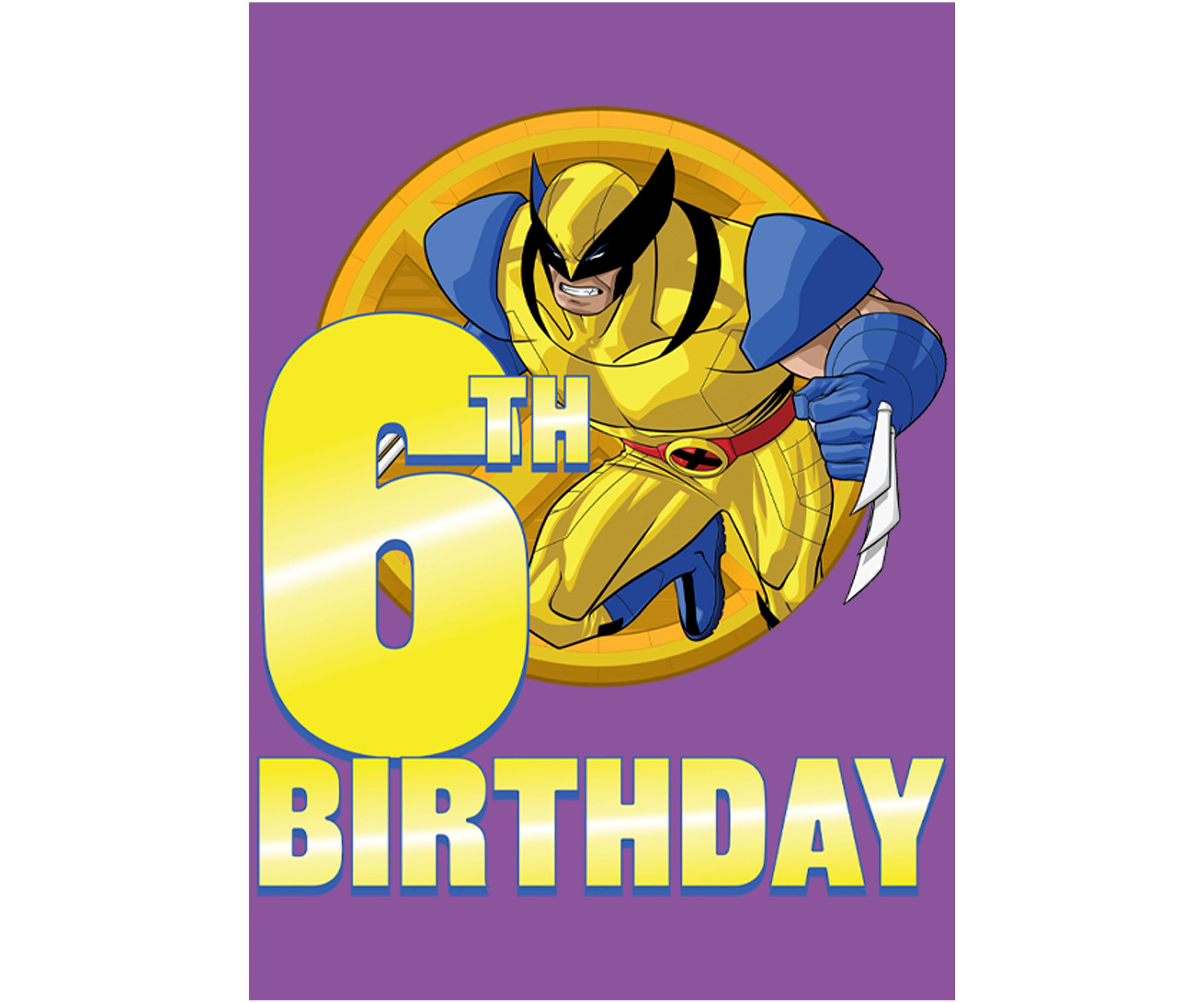 Girls 46x Marvel 6th Clawed Birthday Graphic Top