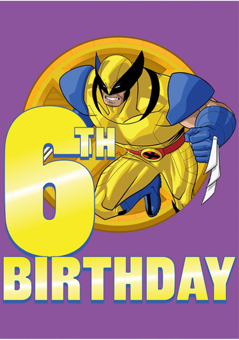 Girls 46x Marvel 6th Clawed Birthday Graphic Top