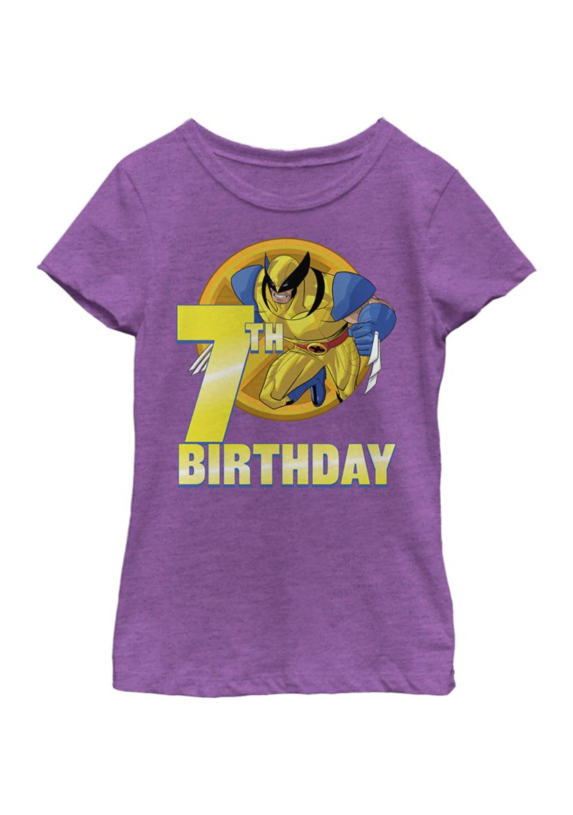 Girls 46x Marvel 7th Clawed Birthday Graphic Top