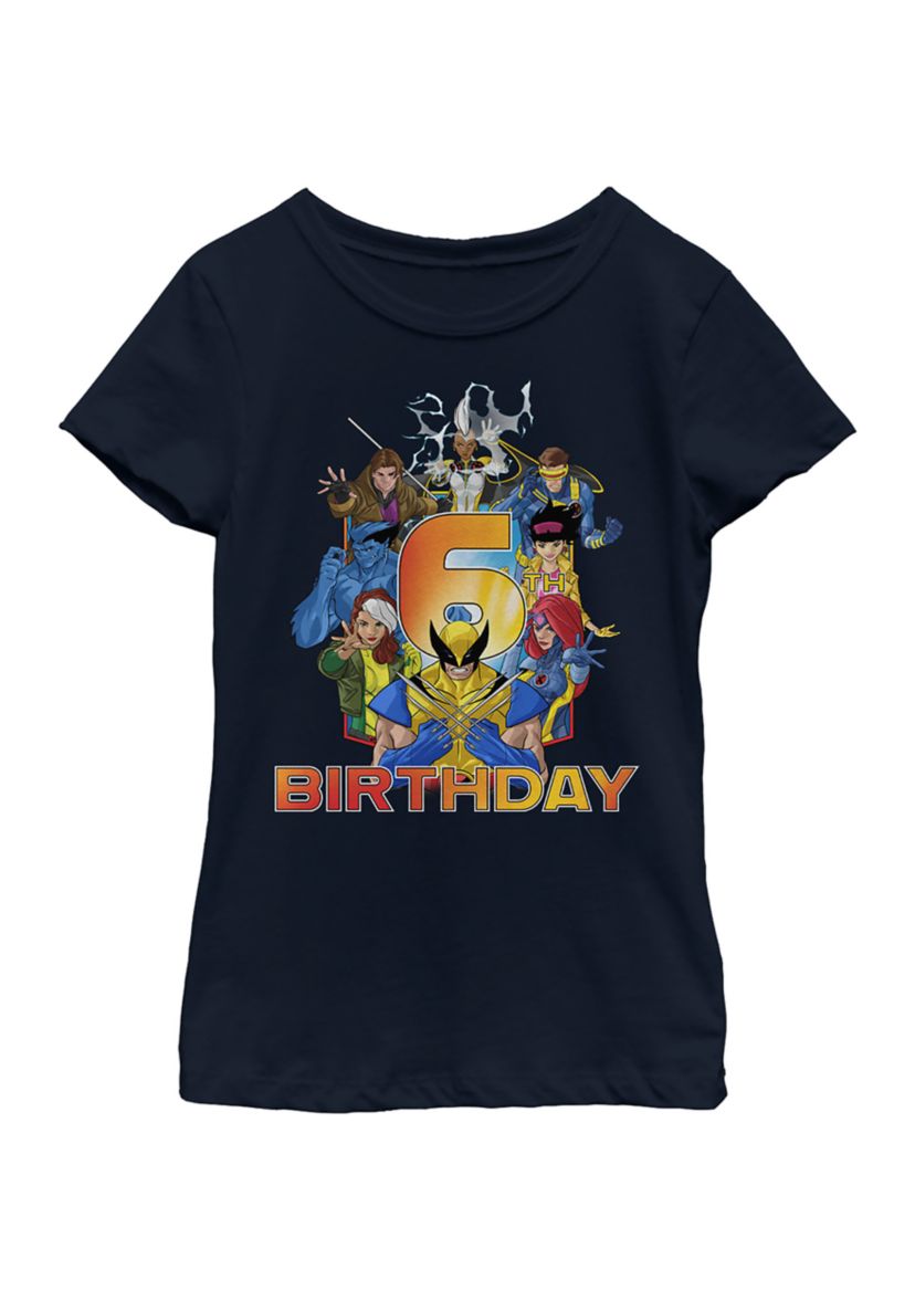 Girls 46x Marvel Xmen 6th Birthday Graphic Top