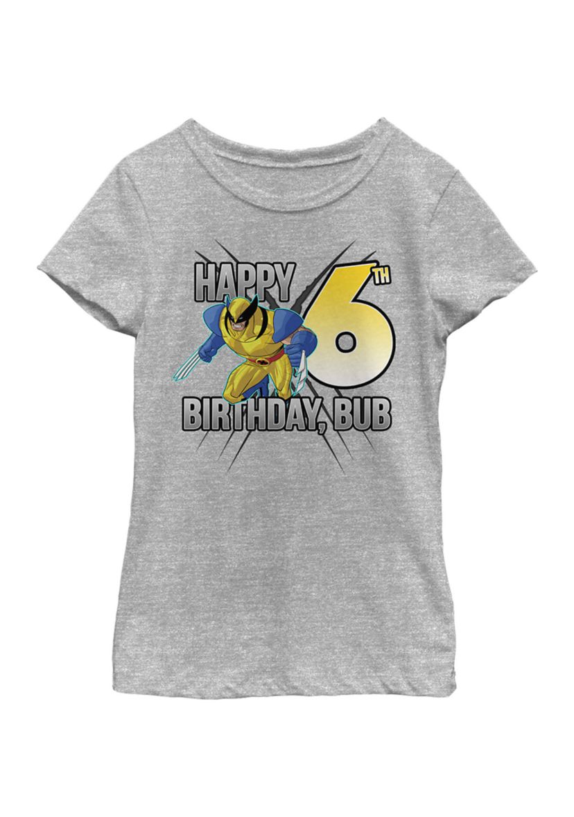 Girls 46x Marvel Wolverine 6th Bday Graphic Top