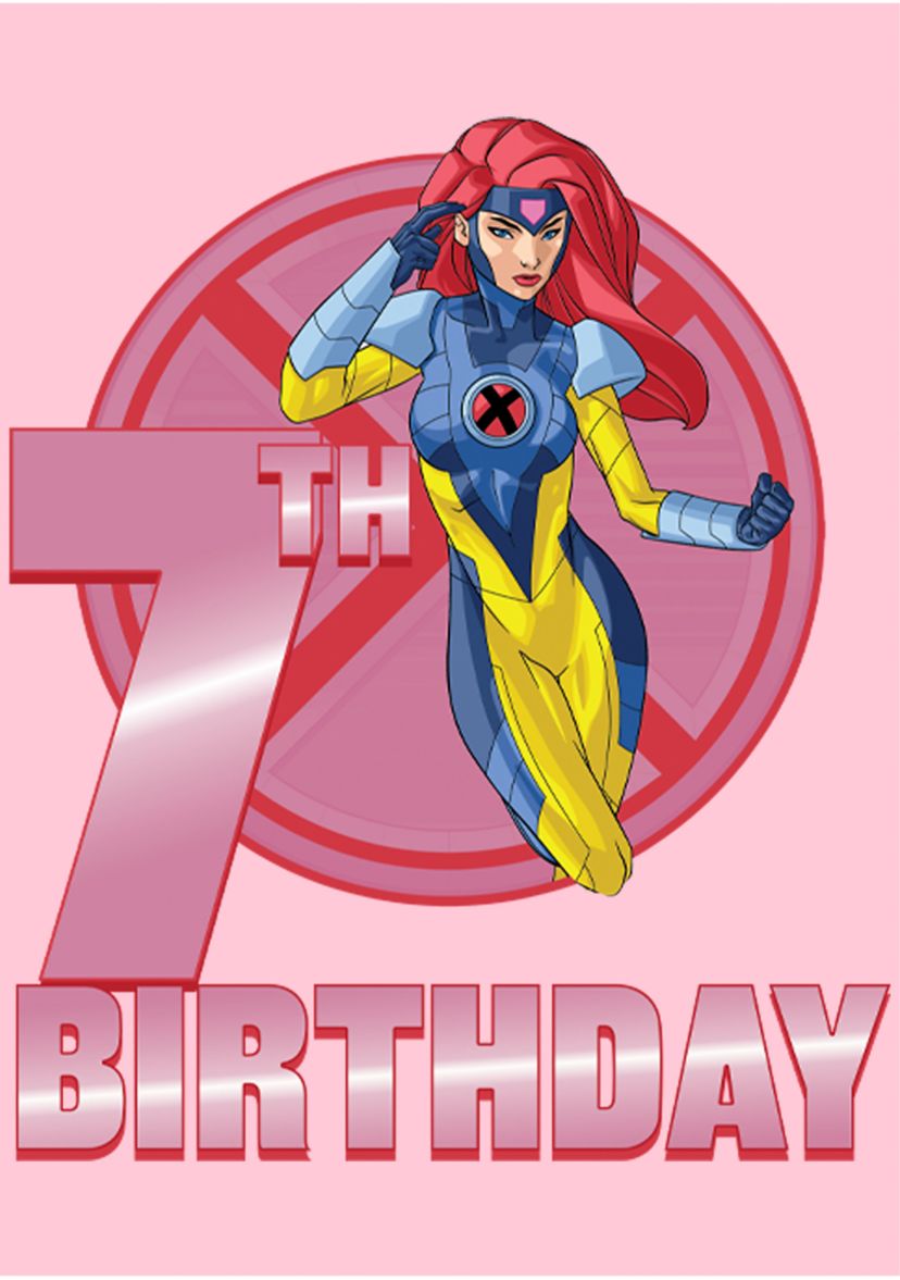 Girls 46x Marvel 7th Grey Birthday Graphic Top