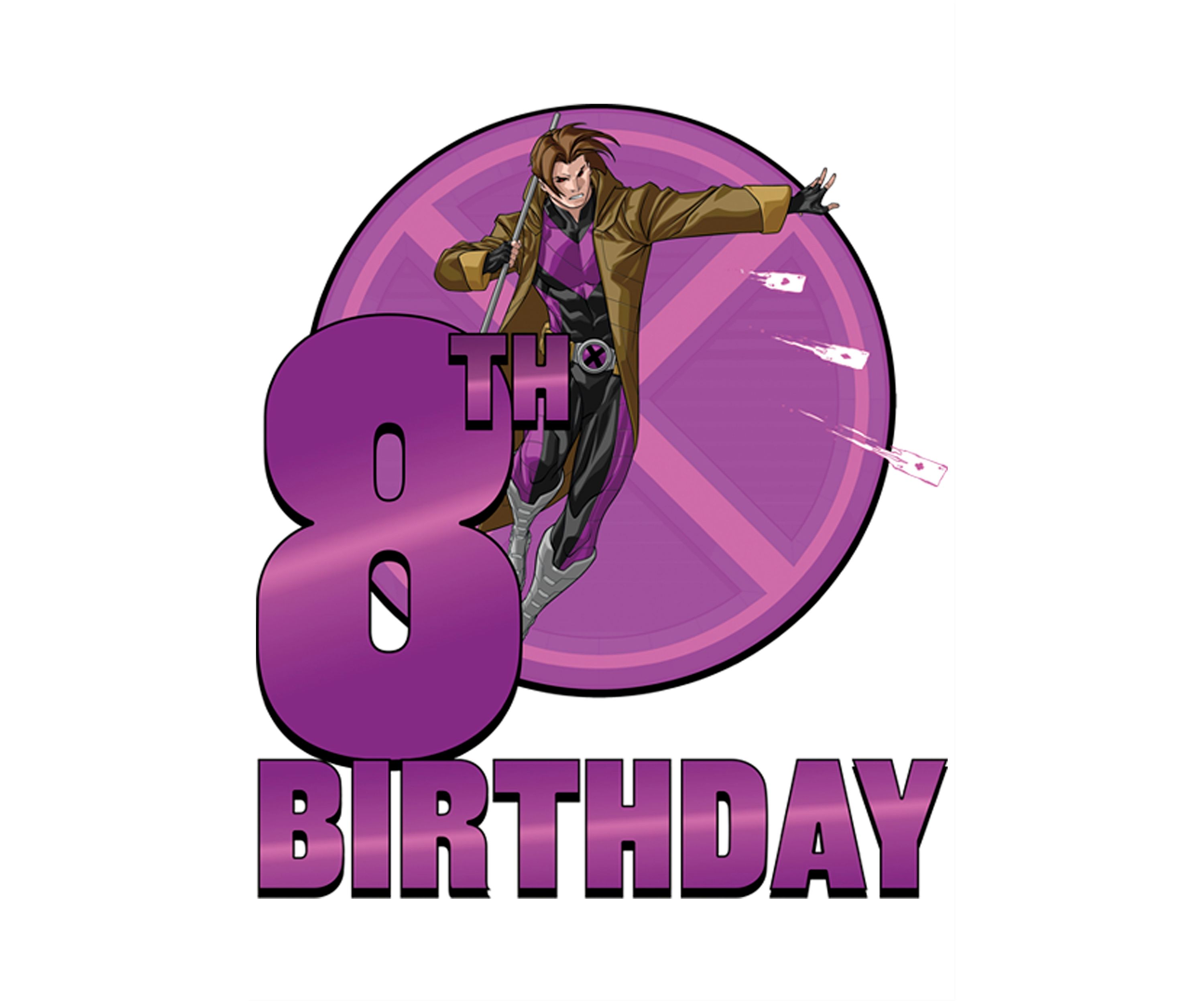 Girls 46x Marvel 8th Gambit Birthday Graphic Top