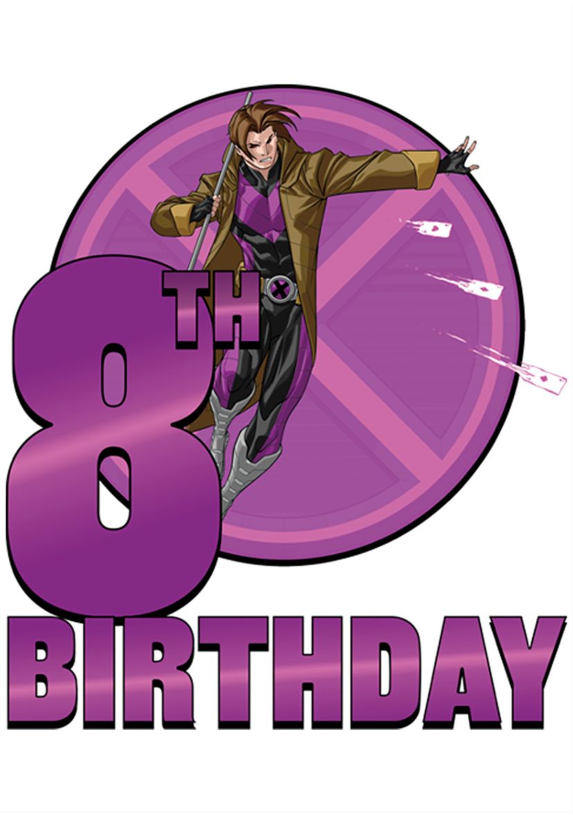 Girls 46x Marvel 8th Gambit Birthday Graphic Top