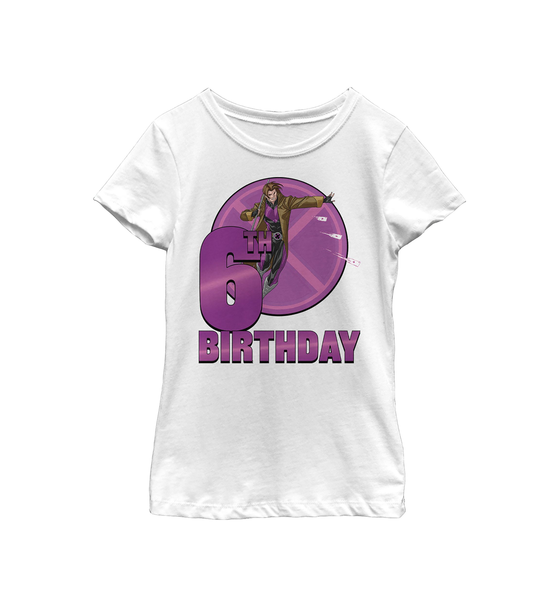 Girls 46x Marvel 6th Gambit Birthday Graphic Top