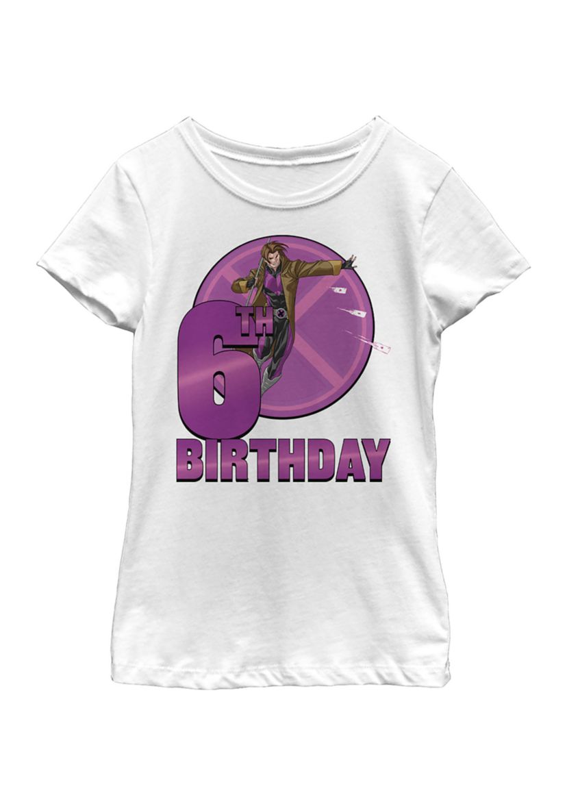 Girls 46x Marvel 6th Gambit Birthday Graphic Top