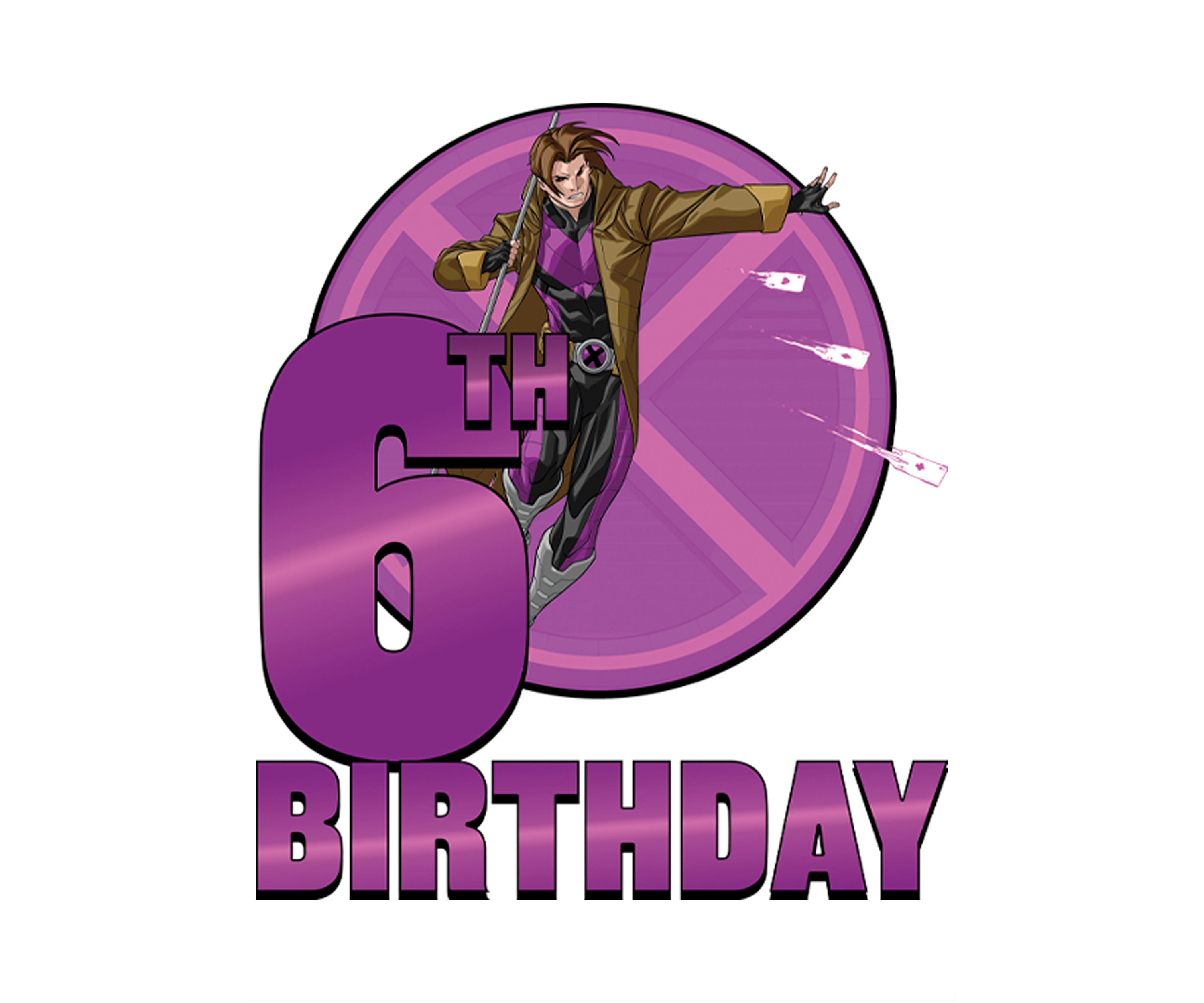Girls 46x Marvel 6th Gambit Birthday Graphic Top