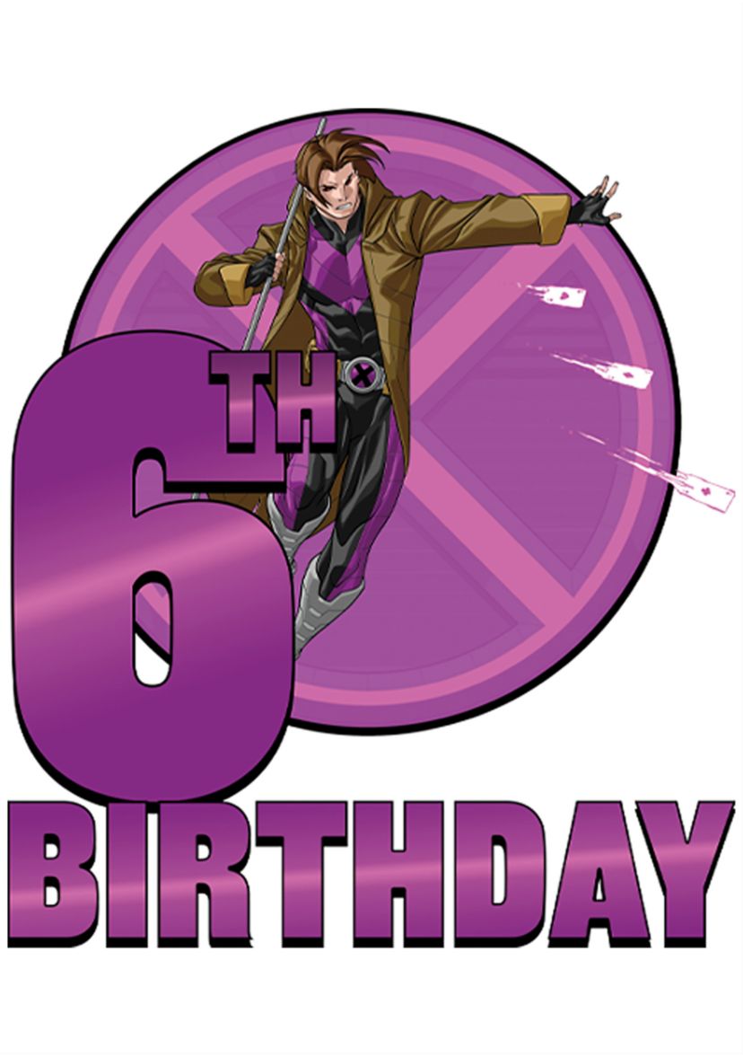 Girls 46x Marvel 6th Gambit Birthday Graphic Top
