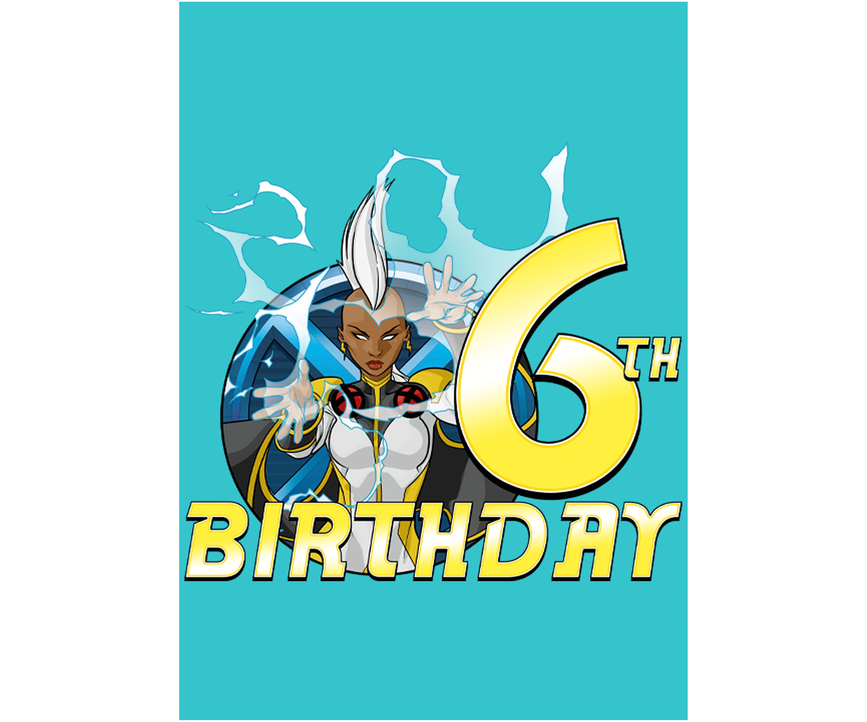 Girls 46x Marvel Storms 6th Birthday Graphic Top