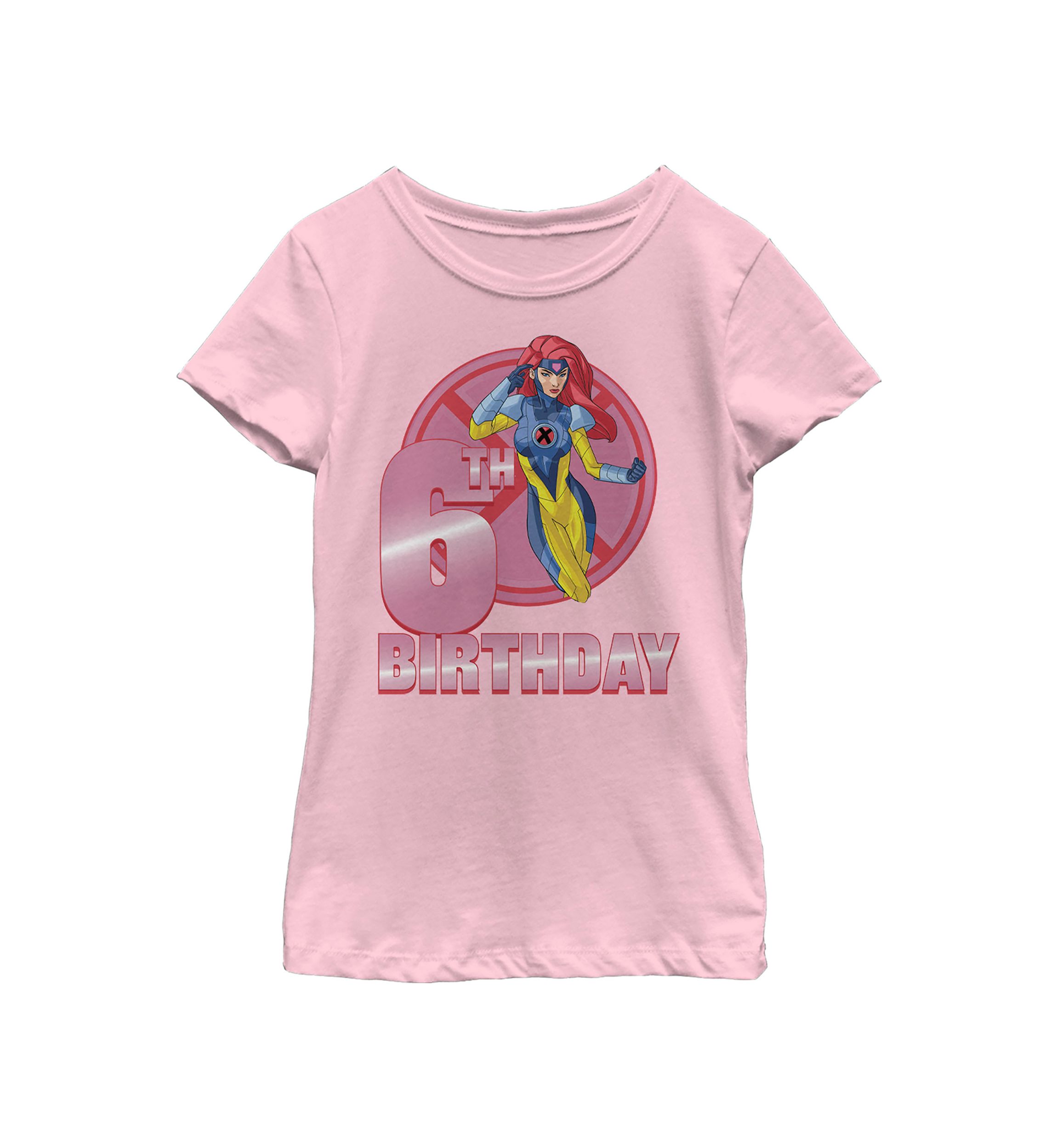Girls 46x Marvel 6th Grey Birthday Graphic Top