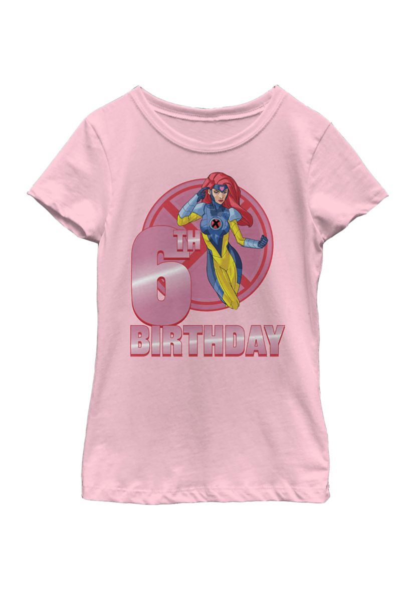 Girls 46x Marvel 6th Grey Birthday Graphic Top