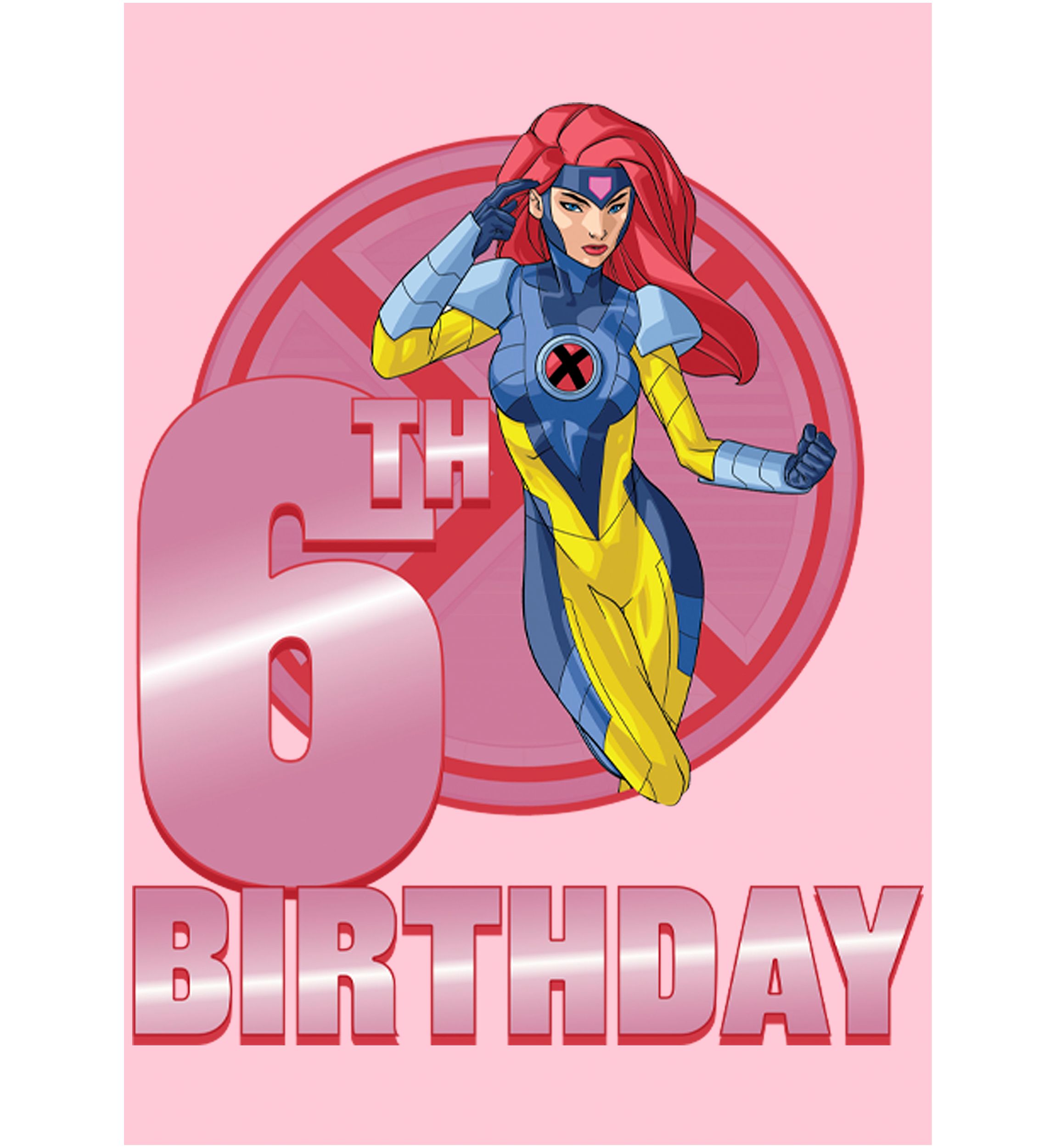 Girls 46x Marvel 6th Grey Birthday Graphic Top