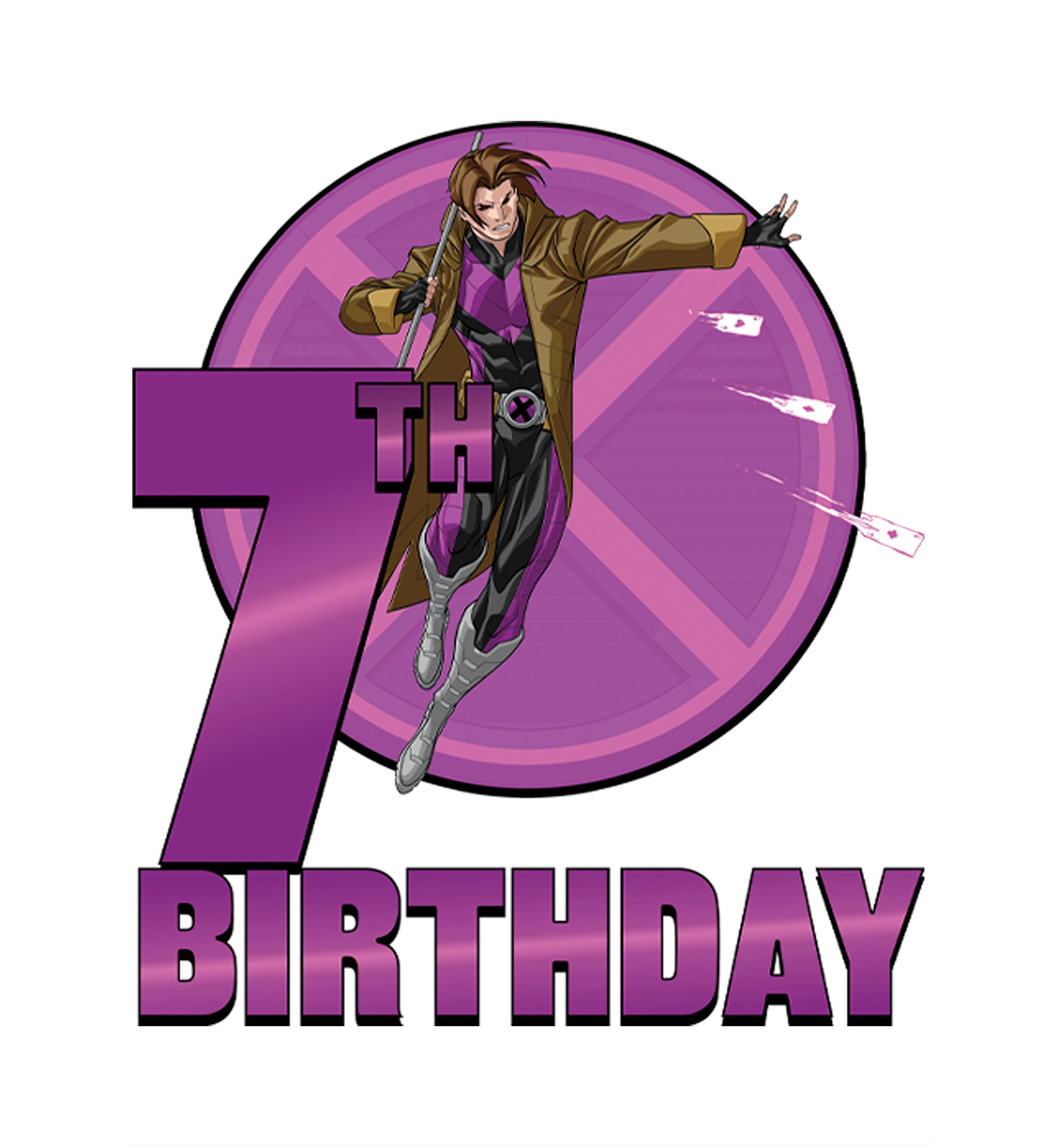 Girls 46x Marvel 7th Gambit Birthday Graphic Top
