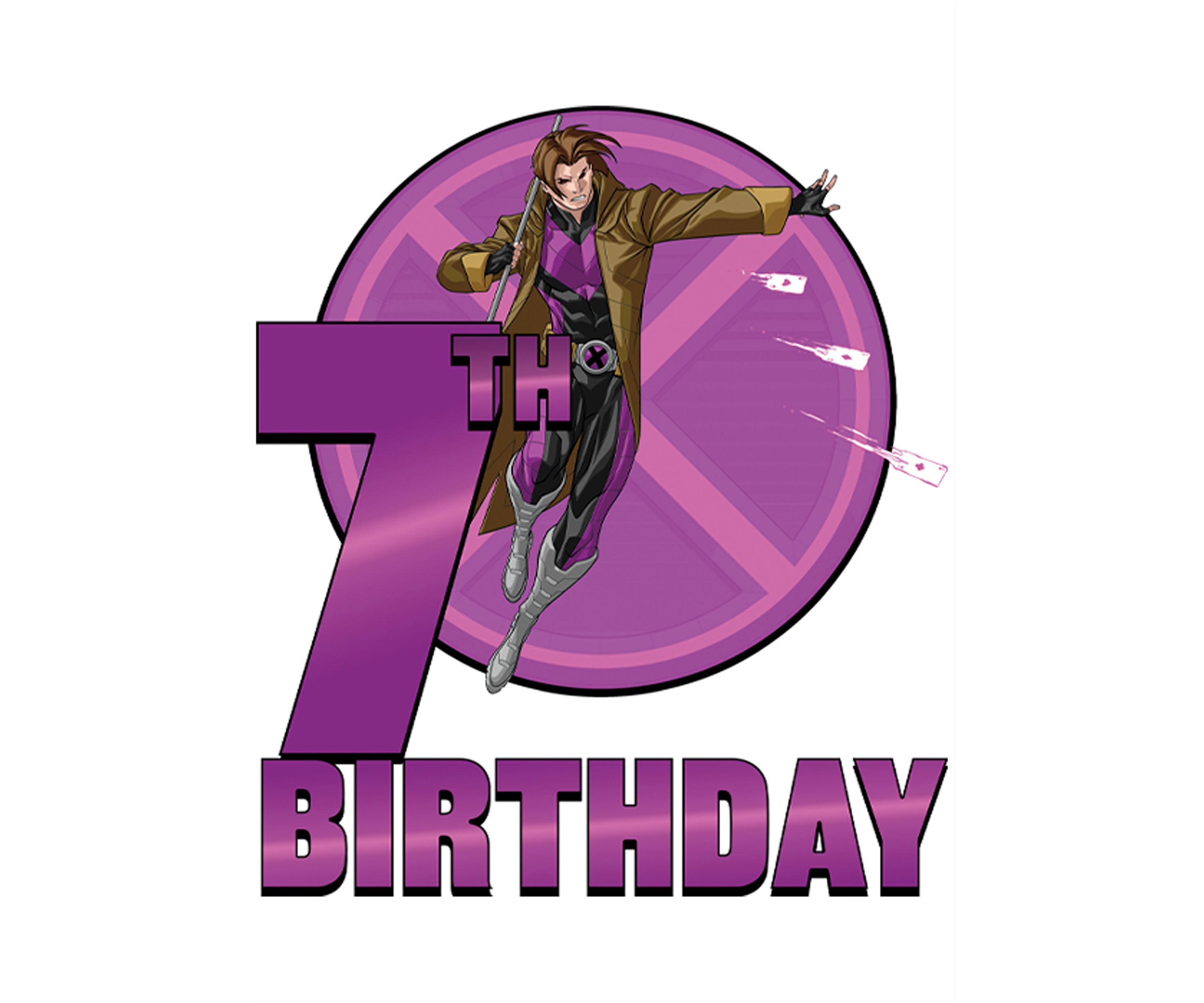 Girls 46x Marvel 7th Gambit Birthday Graphic Top
