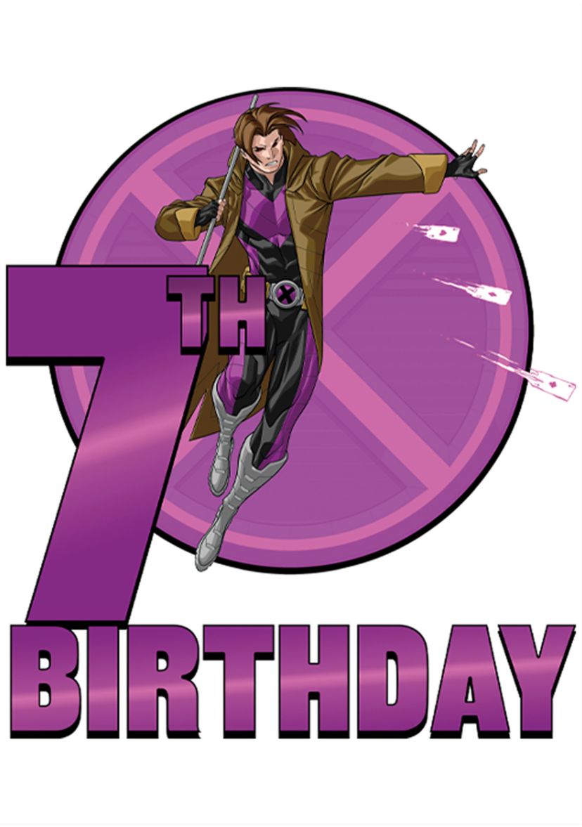 Girls 46x Marvel 7th Gambit Birthday Graphic Top